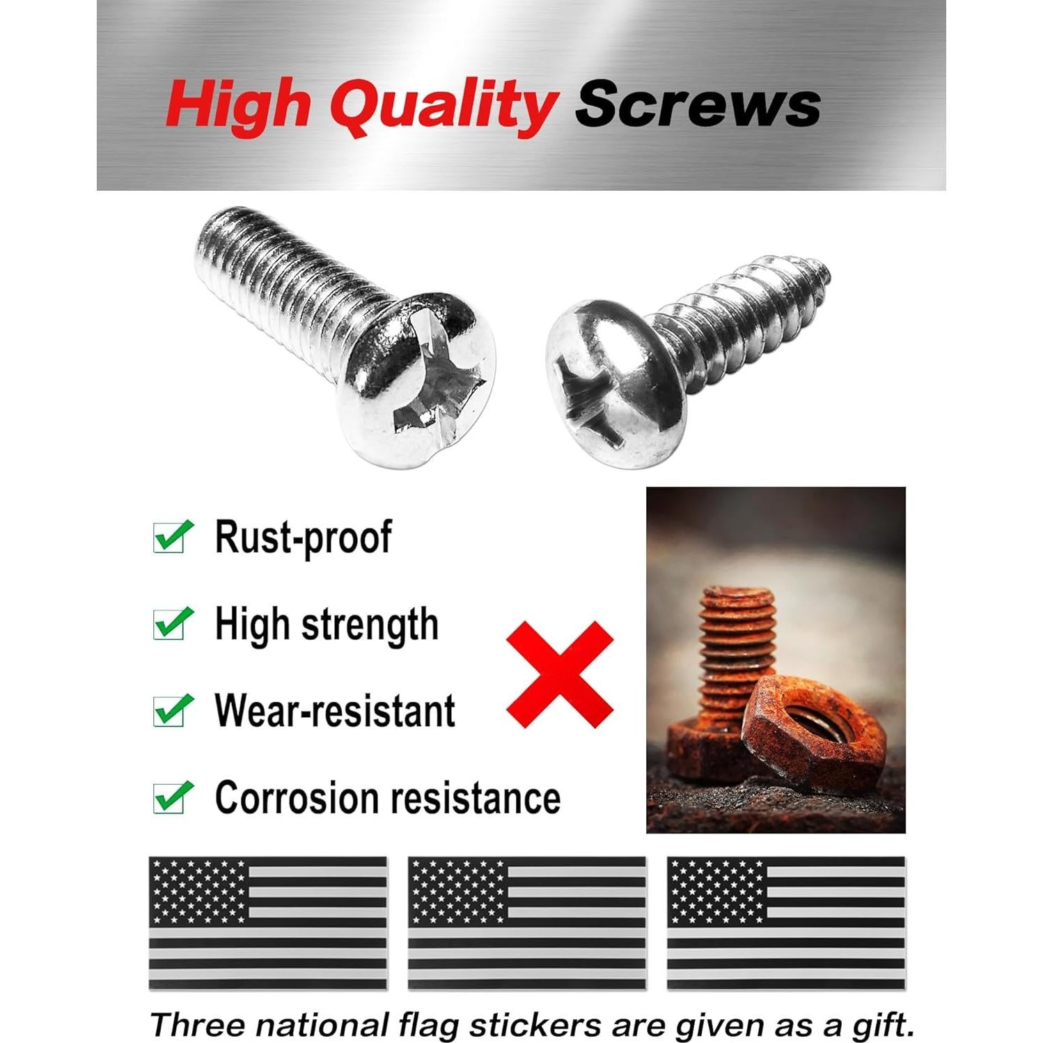 Marco de Placa de Licencia Patriótica Americana Aootf - 2 Piezas