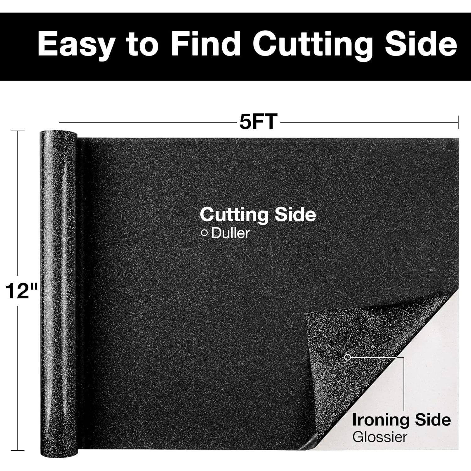 Vinilo de Transferencia Térmica Brillante TORC 30 cm x 1.5 m Negro