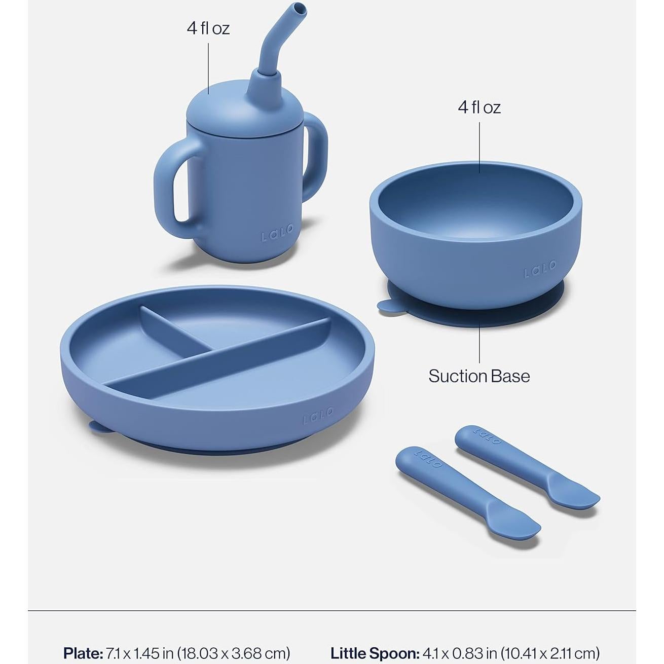 Kit Completo de Alimentación Lalo para Bebés - 6 Piezas Arándano