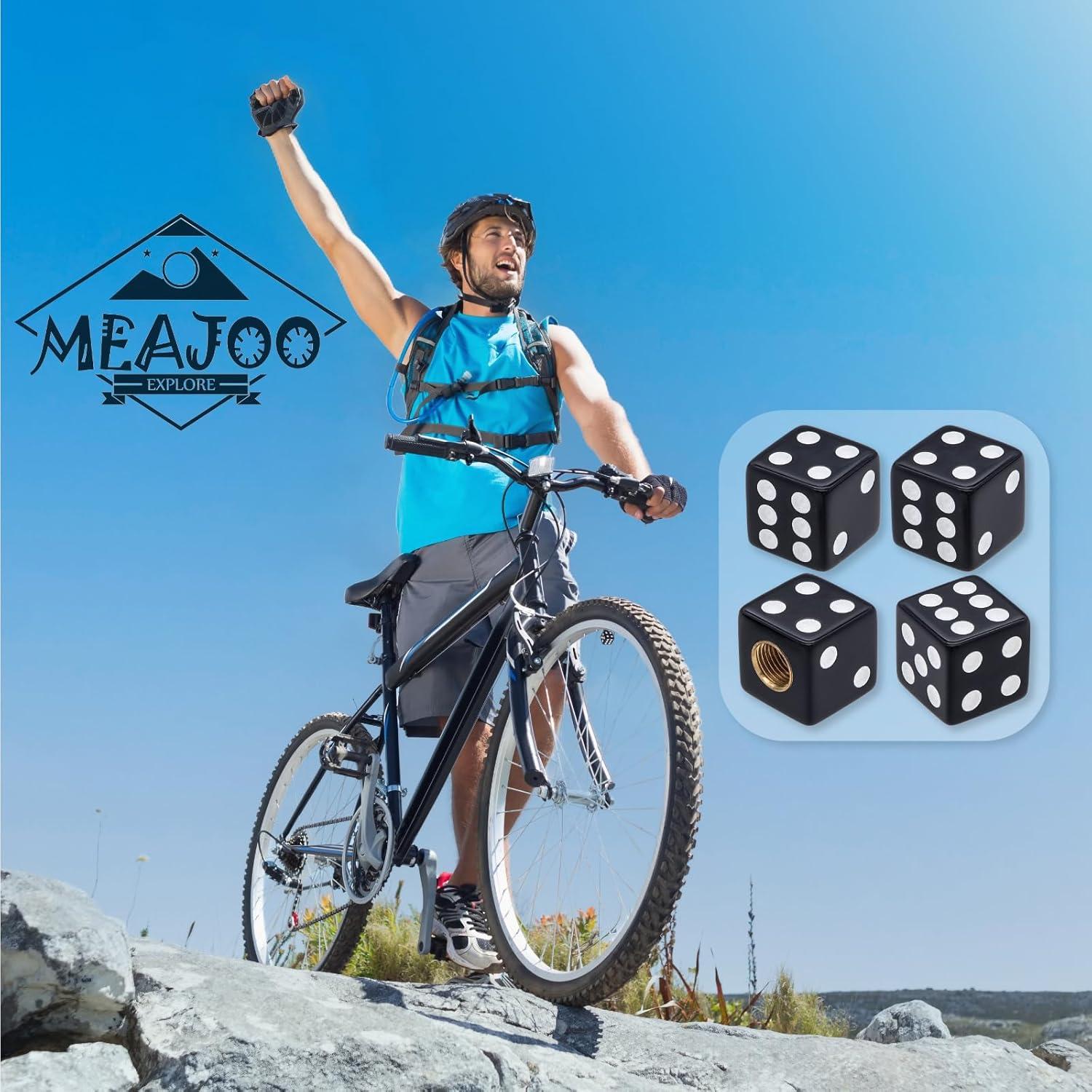 4 Tapones de Válvula de Neumático MEAJOO - Universales Negros