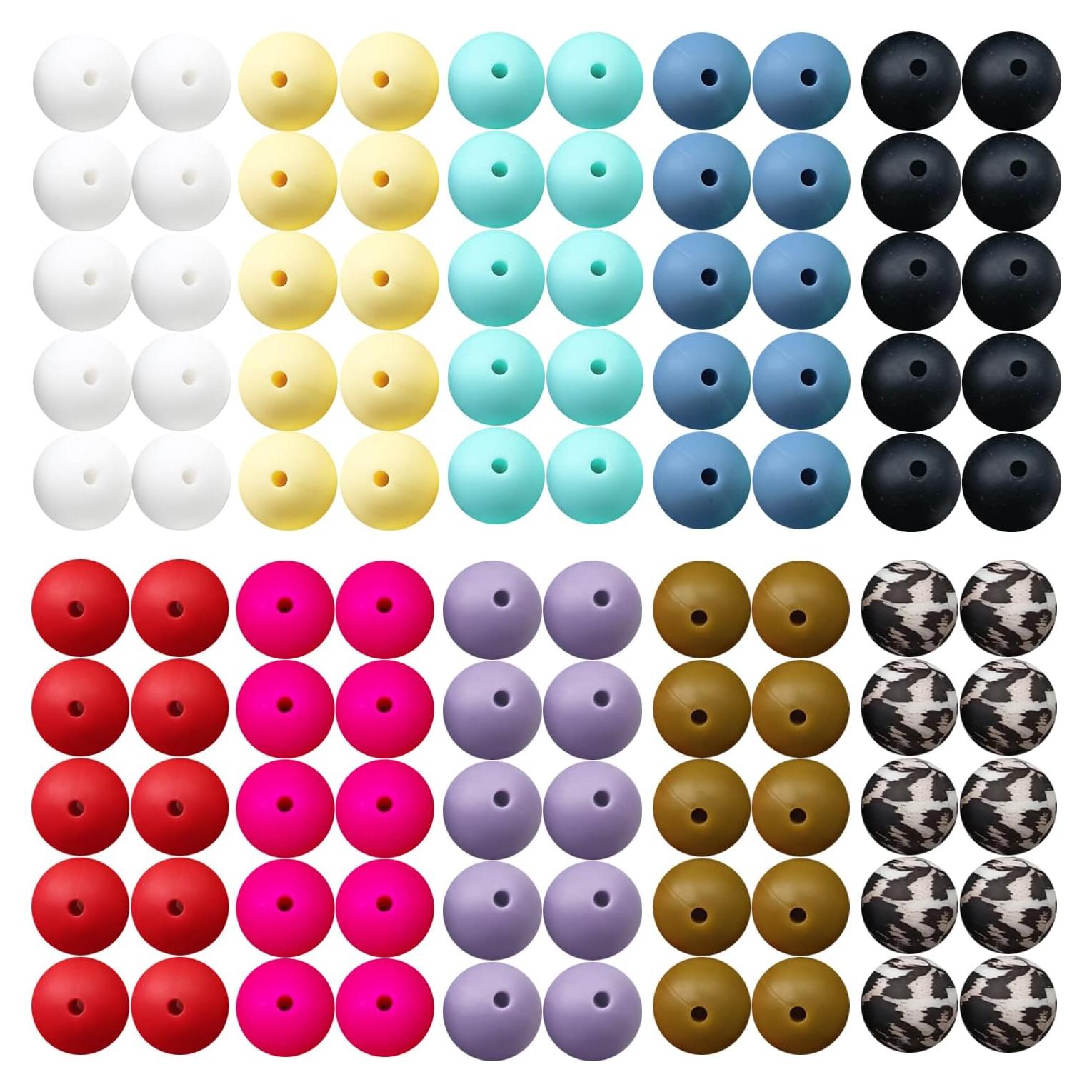 100 Perlas de Silicona 15mm Intatikoo para Joyas DIY