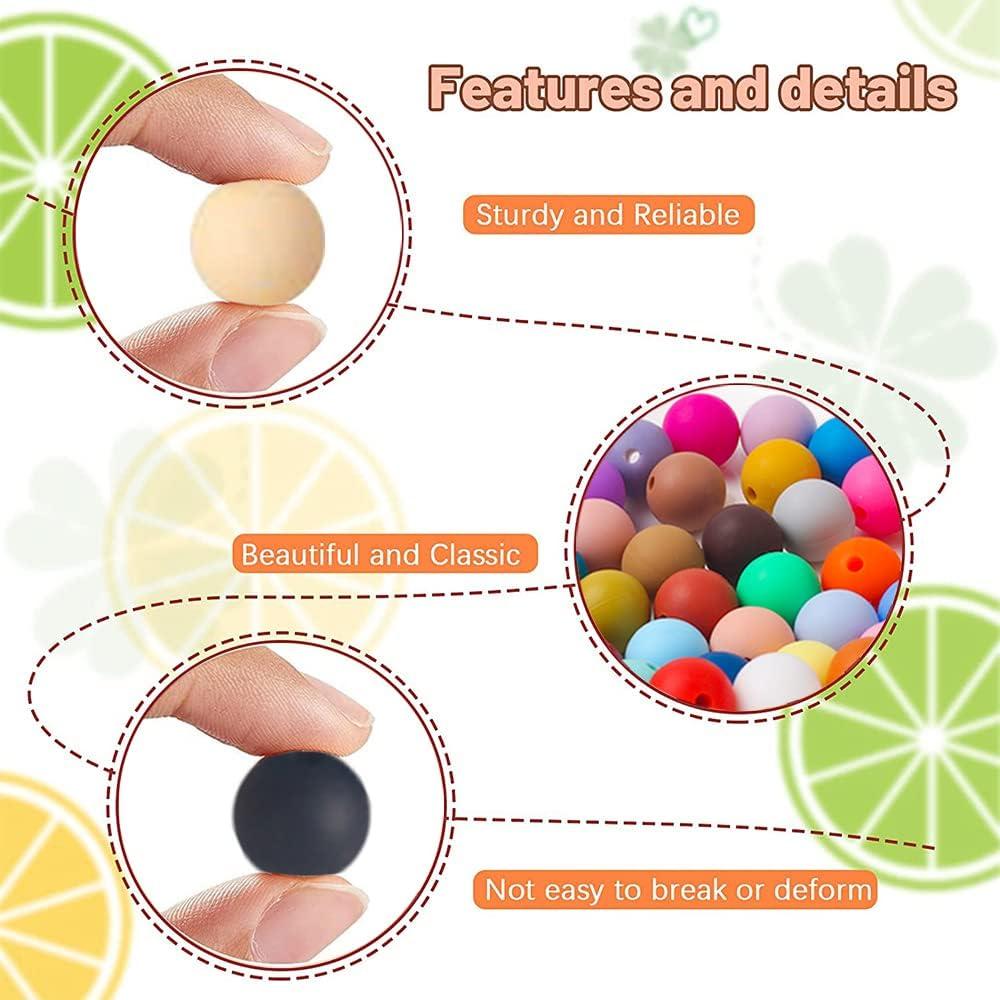 100 Perlas de Silicona 15mm Intatikoo para Joyas DIY