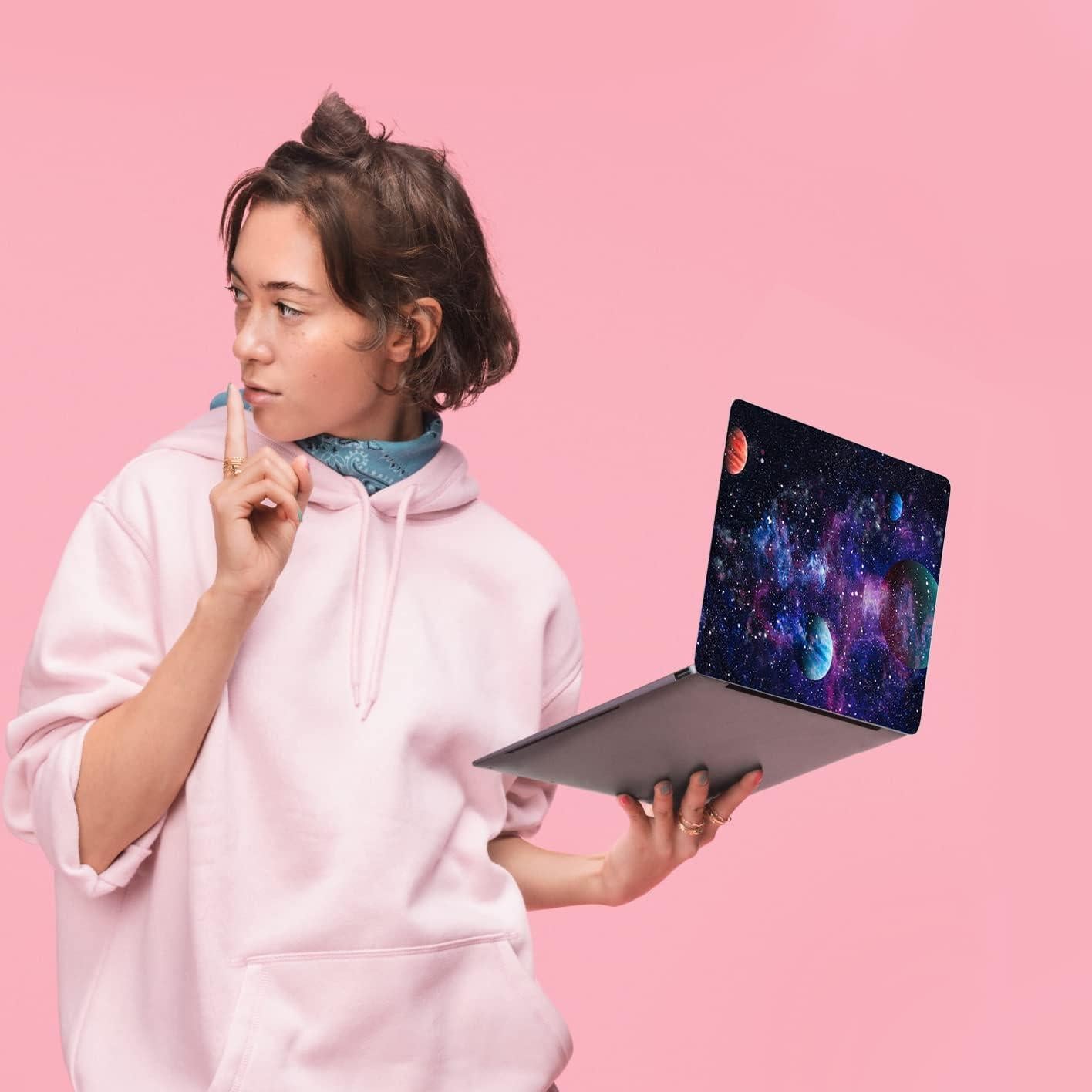 Pegatina para Laptop 15.6" Huaduo - Vinilo Reutilizable Azul y Púrpura