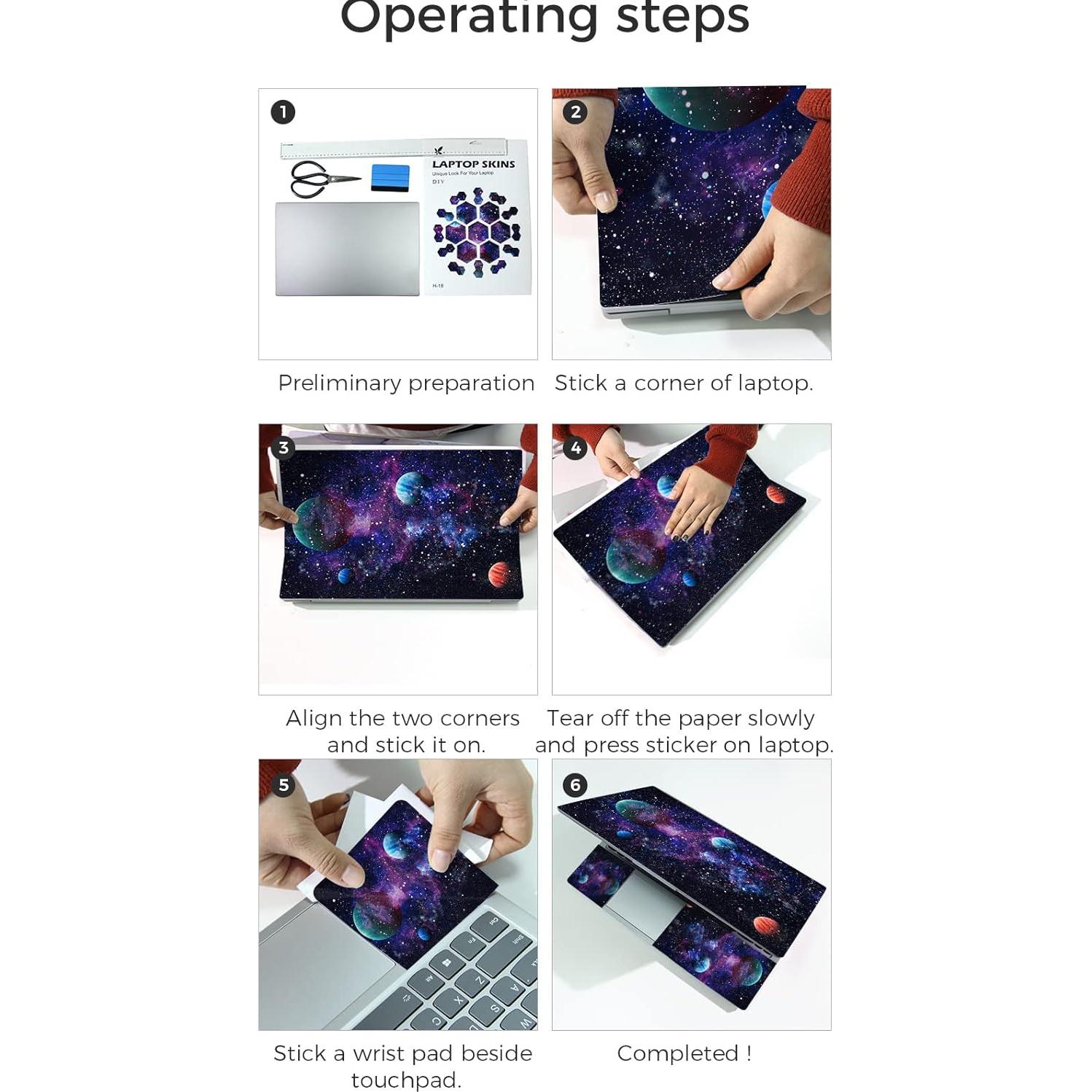 Pegatina para Laptop 15.6" Huaduo - Vinilo Reutilizable Azul y Púrpura