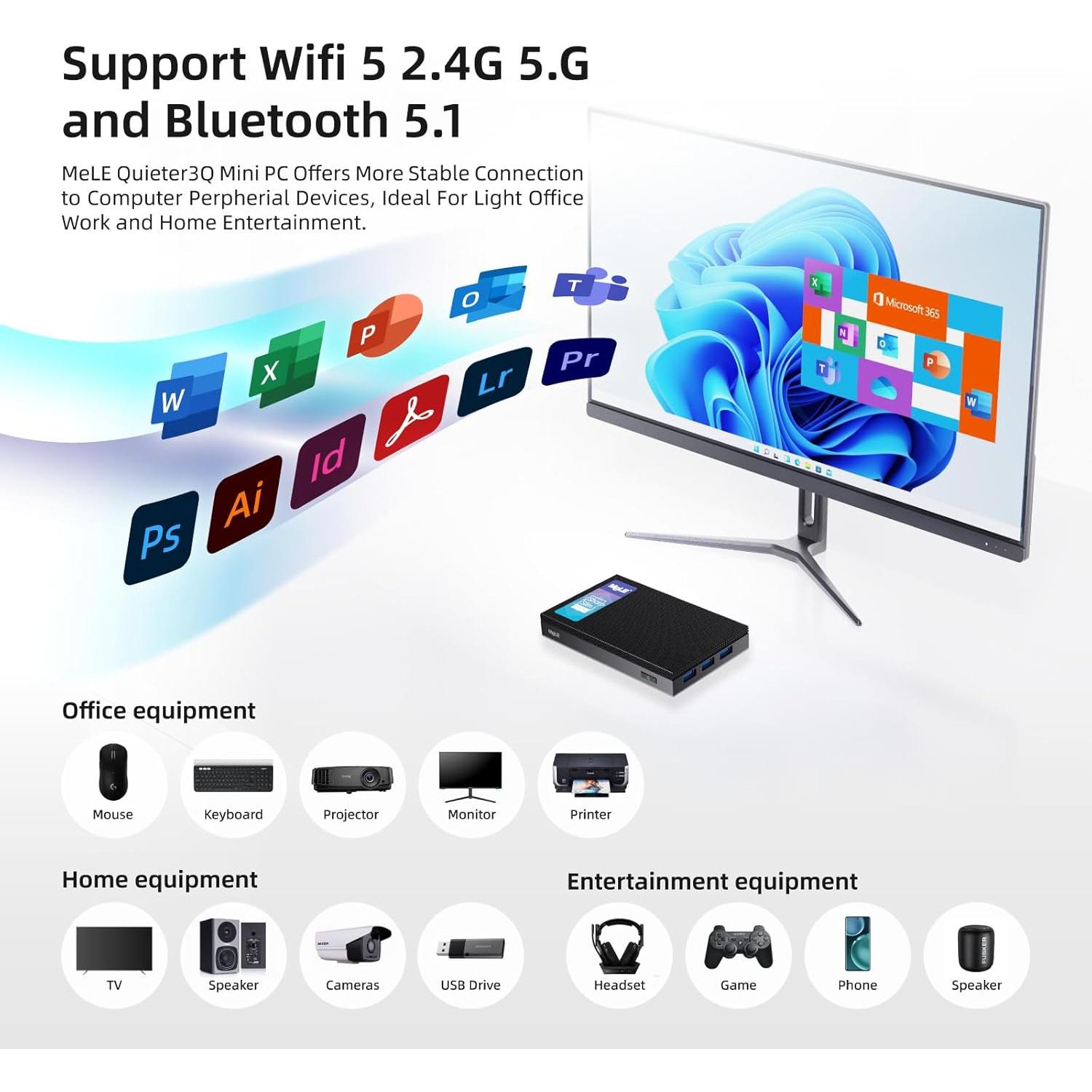 Mini PC MeLE Quieter3Q Celeron N5105 8GB 128GB HDMI