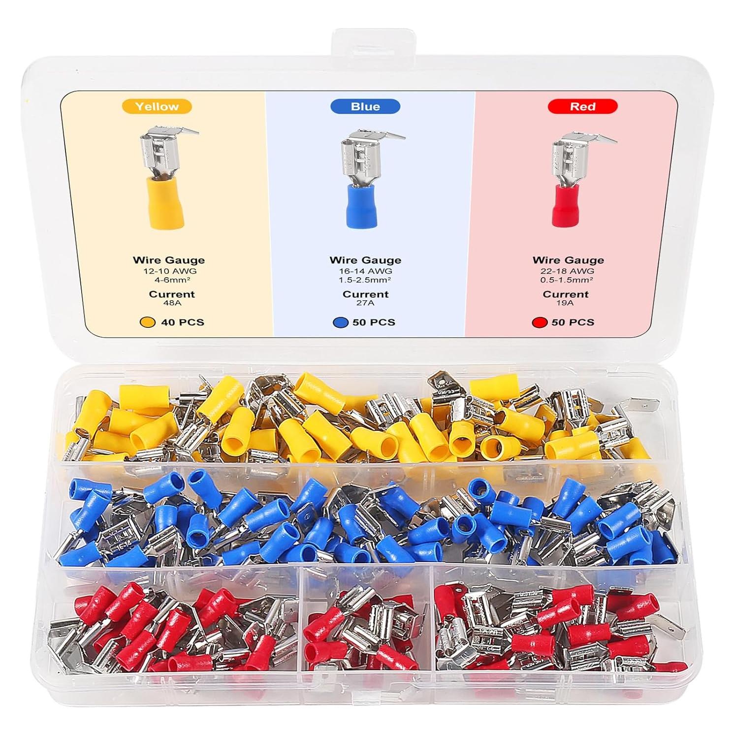 Kit 140 Conectores Termocontraíbles Piggyback Meimom 22-10 AWG