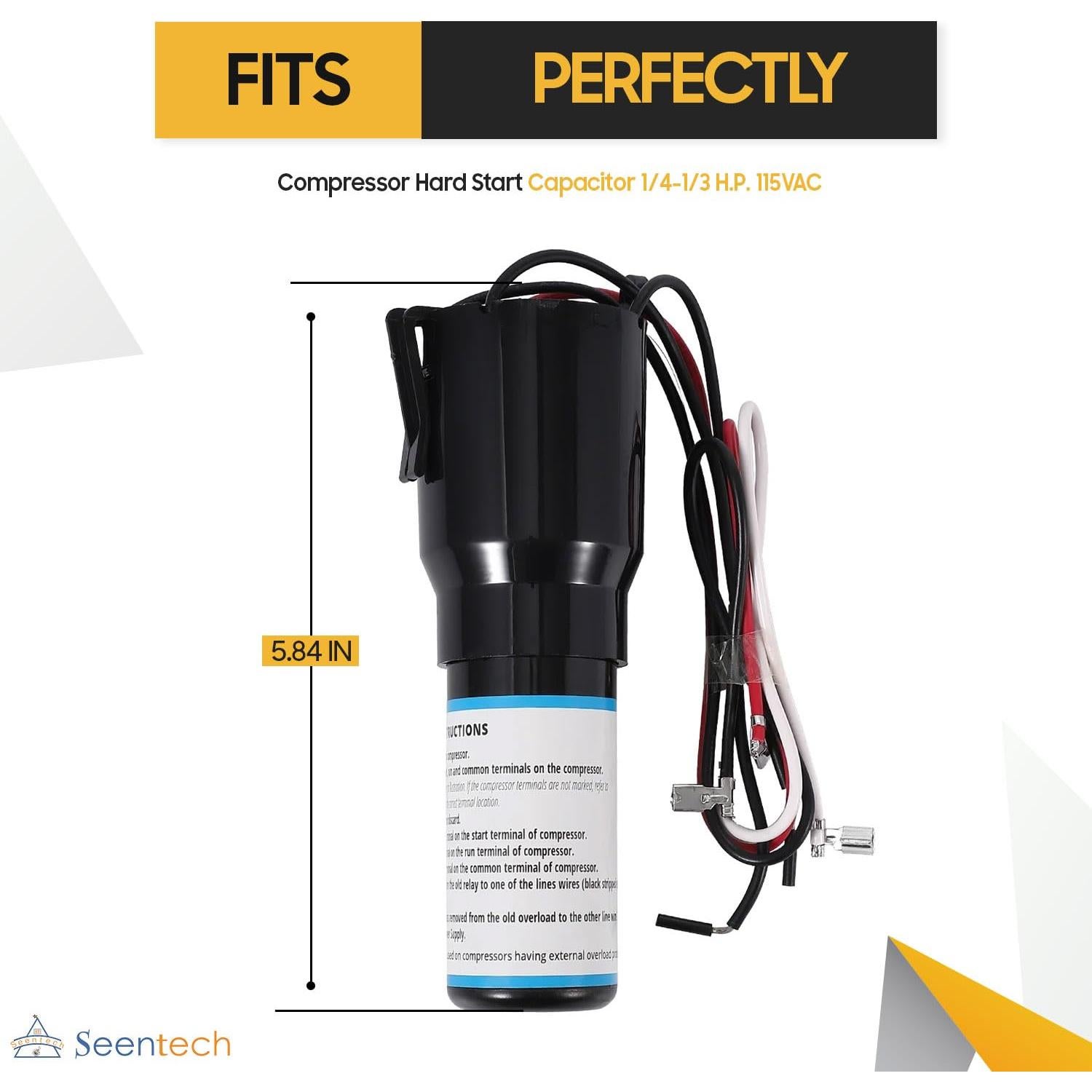 Capacitor de Arranque Duro 3 en 1 Seentech RCO410 - 115VAC