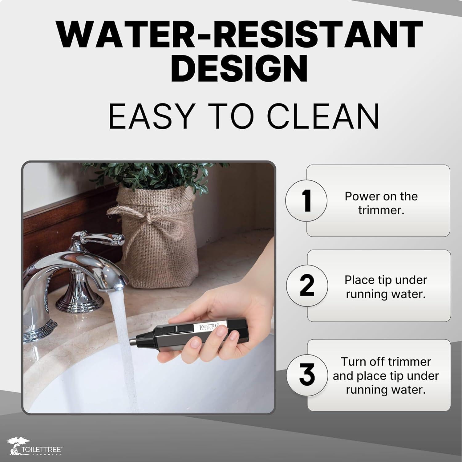 Recortador de Vello Nasal ToiletTree Acero Inoxidable LED