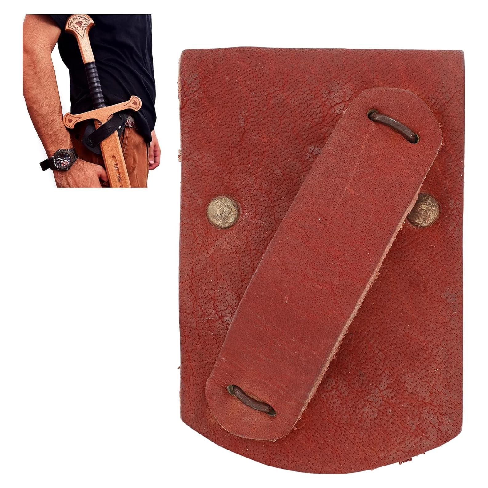 Frog de espada de cuero Armory Replicas para diestros - Rojo