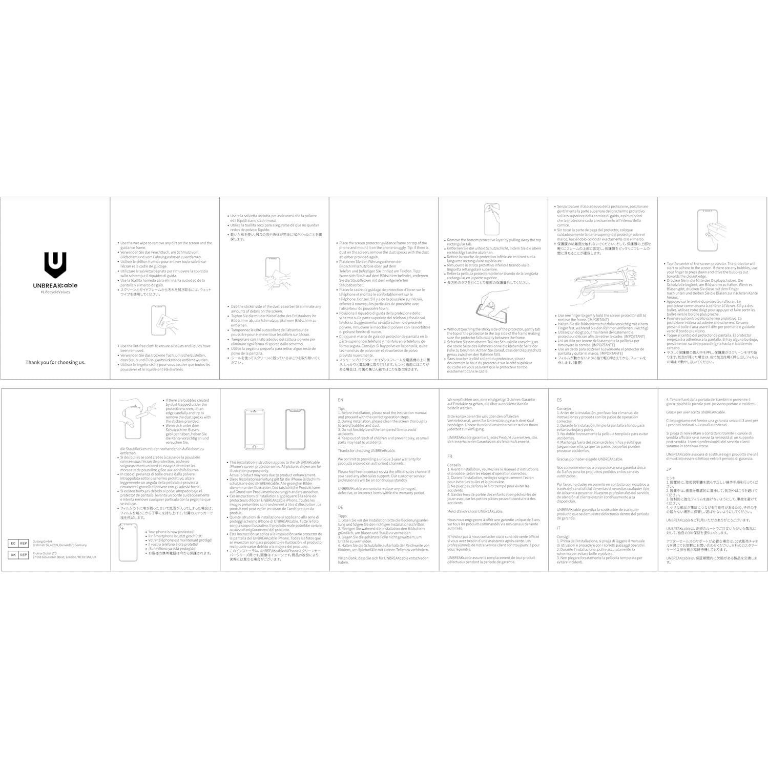 Protector de Pantalla Vidrio Templado UNBREAKcable para iPhone 7/8/SE