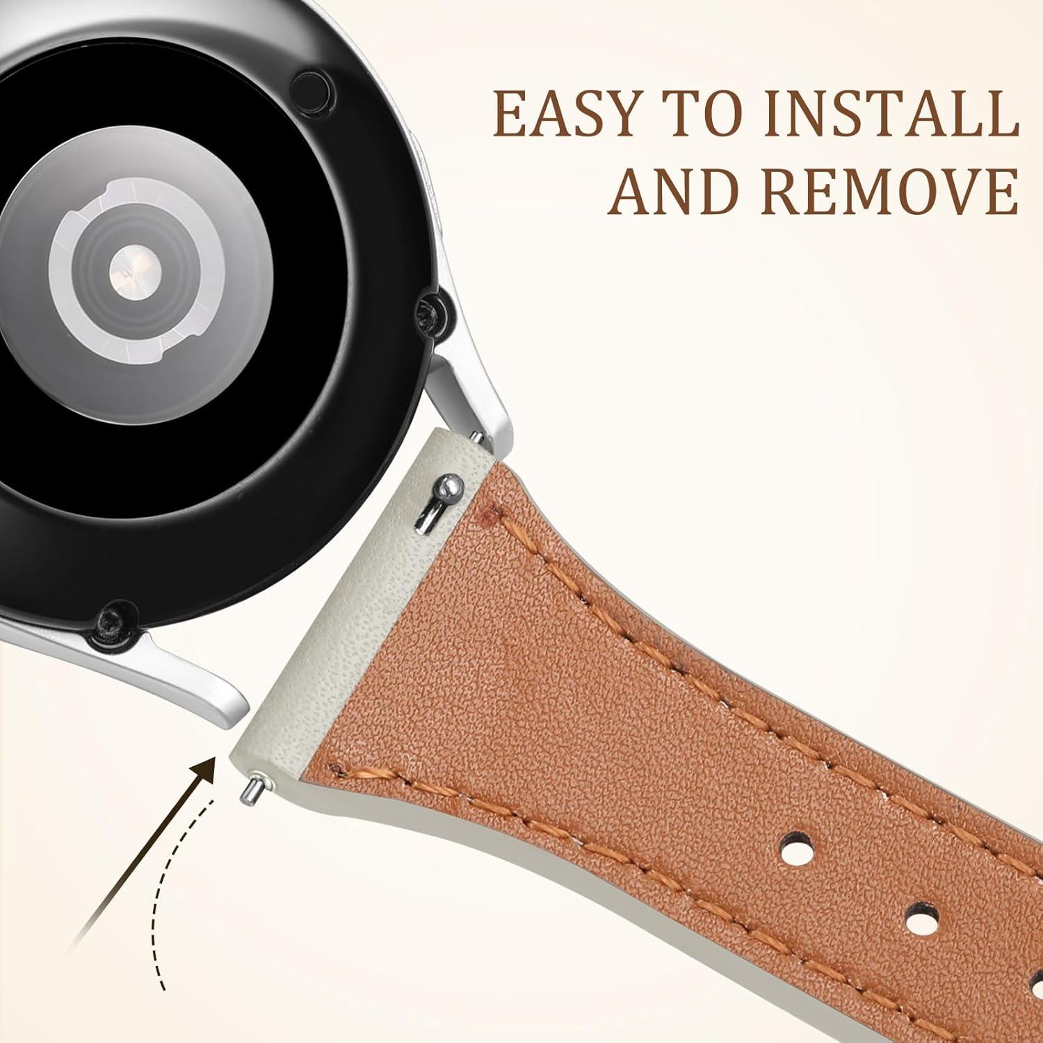 Correa de Cuero 20mm GEAK para Galaxy Watch 7/6/5/4/Active 2