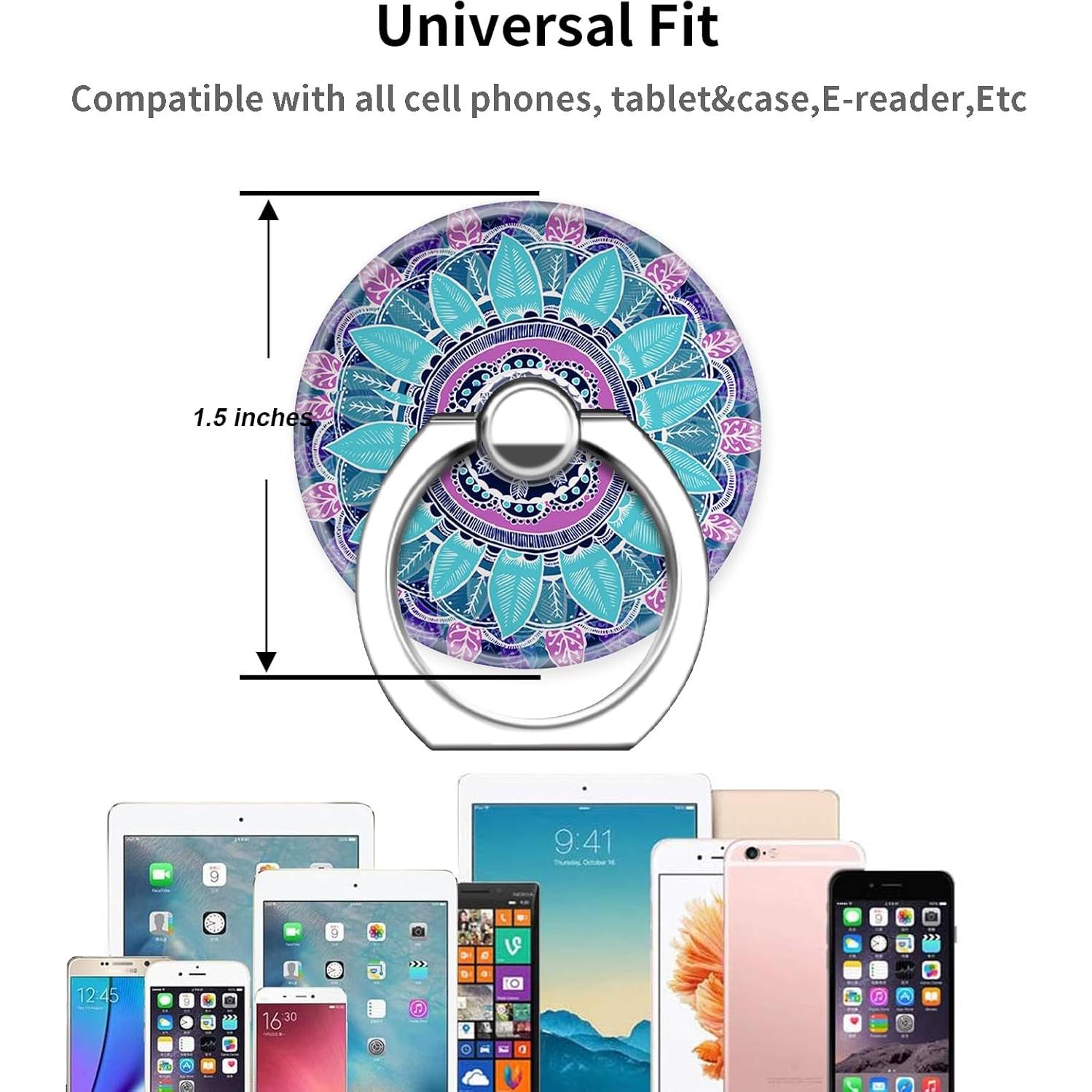 Soporte de Anillo para Teléfono TACOMEGE Azul Bohemio 3.81cm