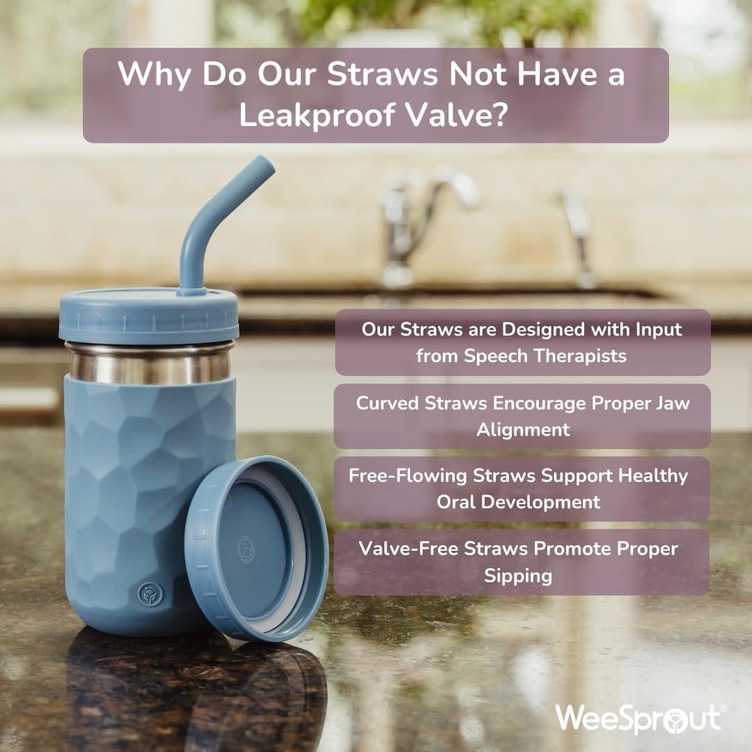 Tazas de Bebida 2-en-1 WeeSprout para Niños 8 oz Acero Inoxidable