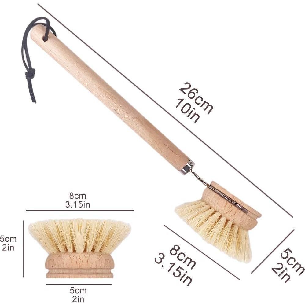 Cepillo de Platos AMERWASH PLUS con Mango de Madera y 3 Repuestos