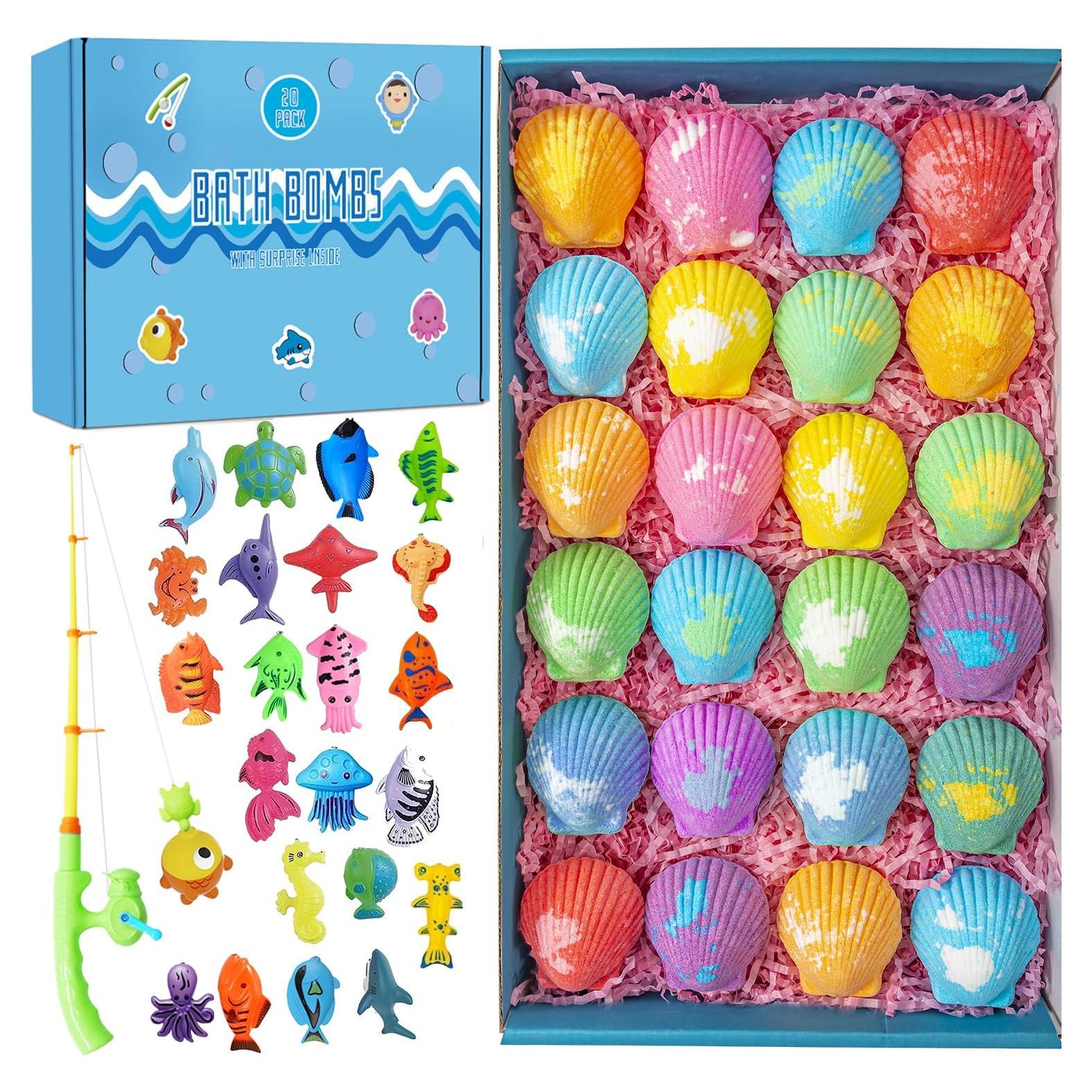 Bombas de baño para niños Kims Cosiart - 20 sorpresas con juego de pesca