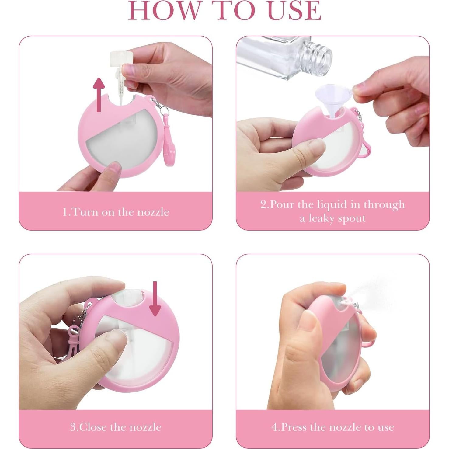 Paquete de 4 Botellas de Perfume Recargables TOCCOOL 25ml