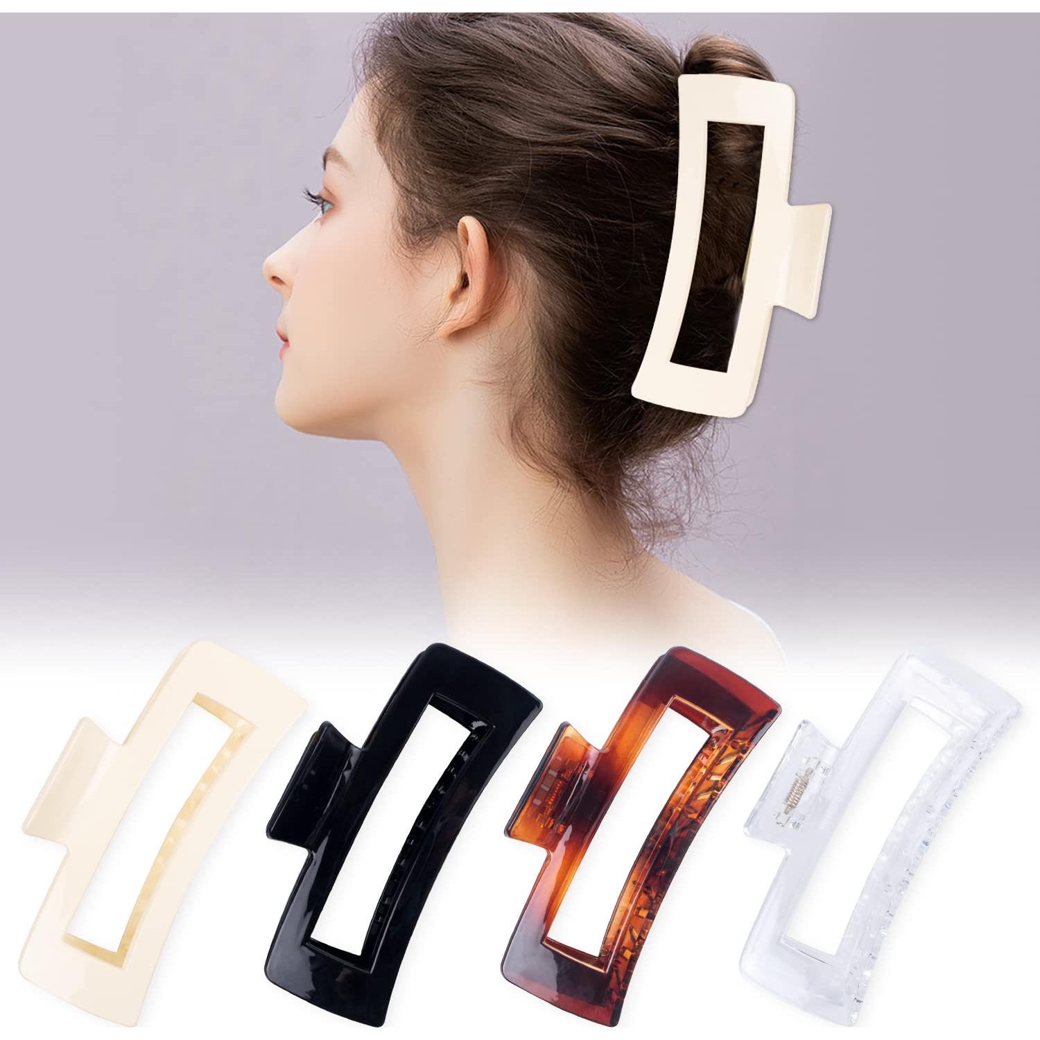 Paquete de 4 Pinzas para el Cabello Extra Grande Maorulu 12.7 cm