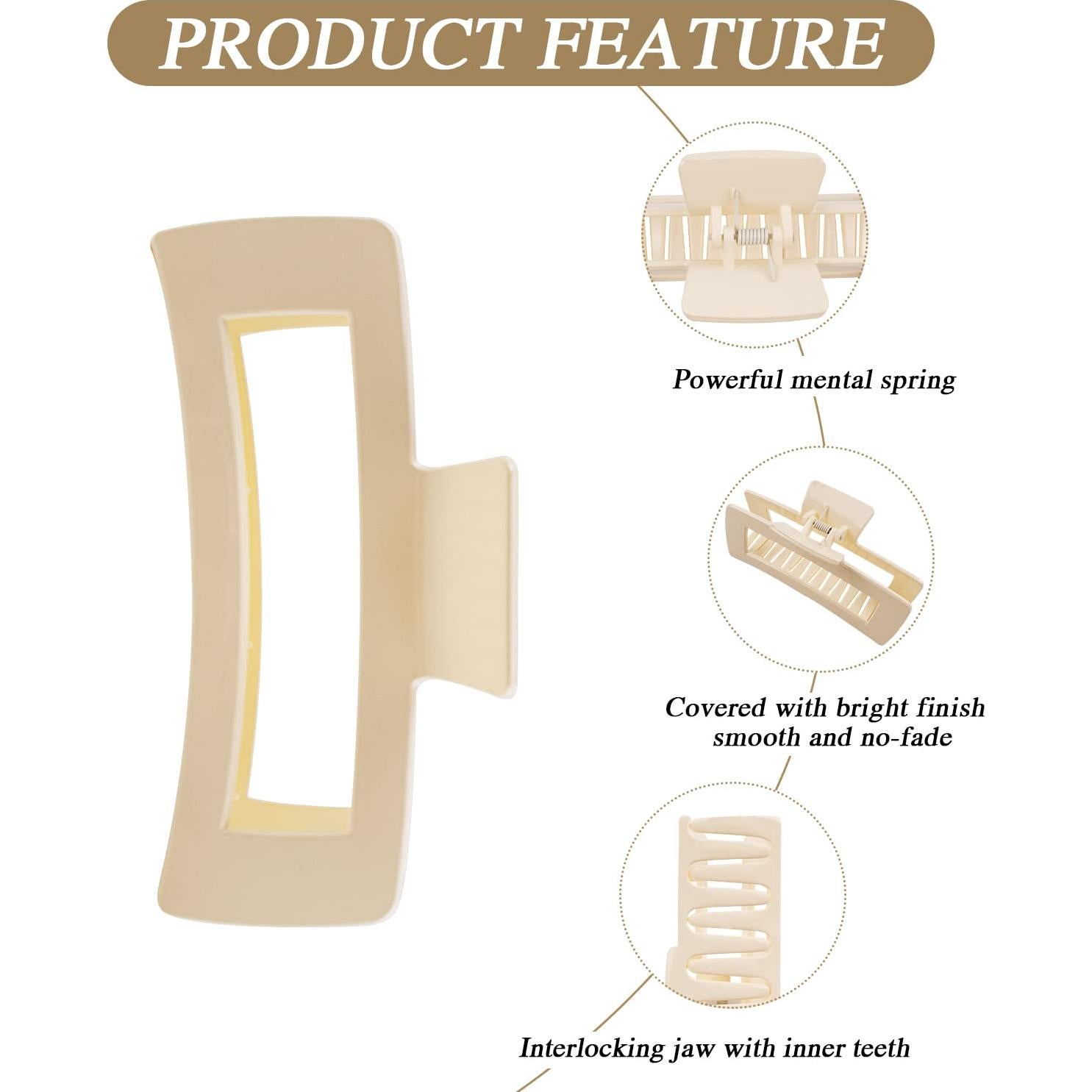 Paquete de 4 Pinzas para el Cabello Extra Grande Maorulu 12.7 cm