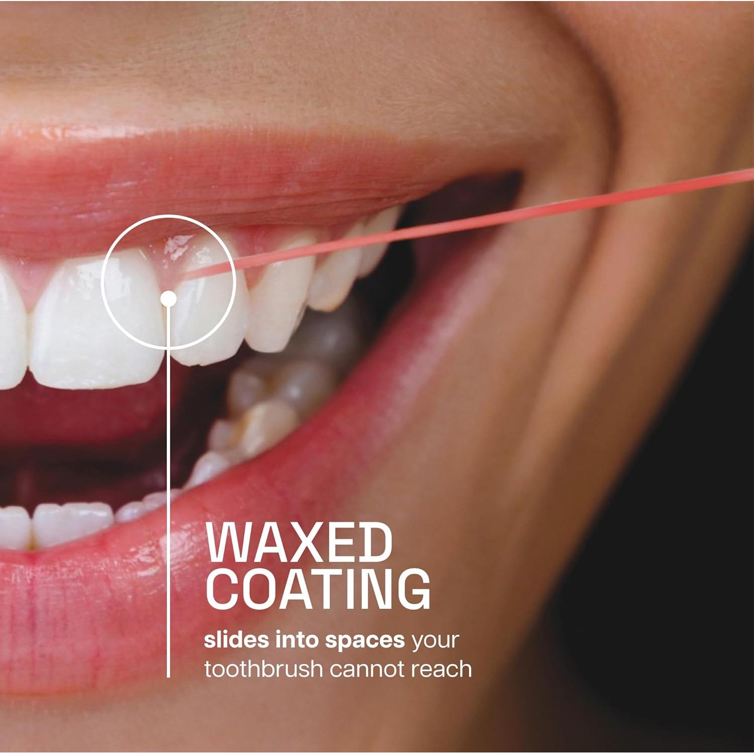 REACH Waxed Dental Floss, Cinnamon, Plaque Remover for Teeth, Shred Resistant, Floss Slides Smoothly, Easy to Use, Waxed, Deep Cleaning Teeth, Oral Care, PFAS Free, for Adults & Kids, 1 Pack, 55 yd
