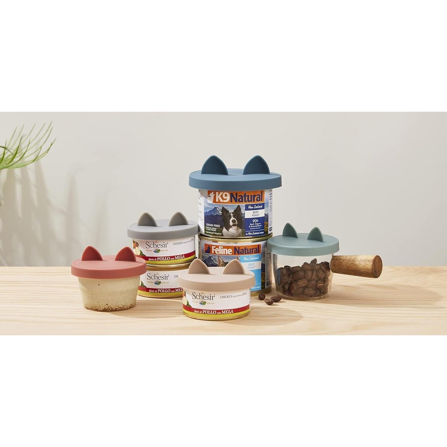 Tapas de Latas para Gatos OHMO 2 Pack Silicona Verde Camo