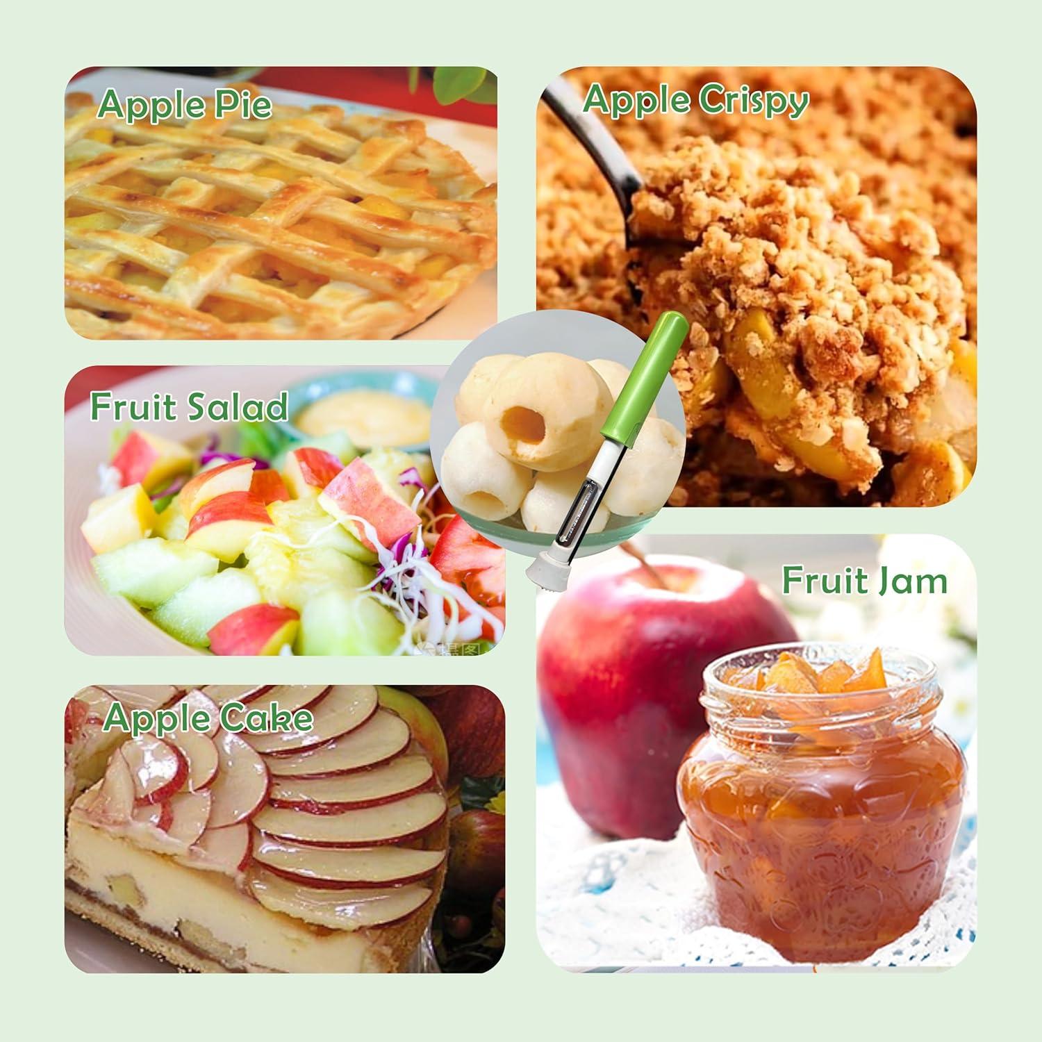 Pelador de Frutas y Verduras SXunacou Verde 2-en-1 Acero Inoxidable