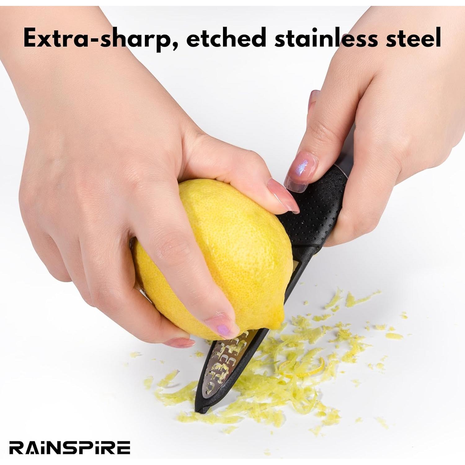 Rallador de Limón 2-en-1 Rainspire Acero Inoxidable Negro