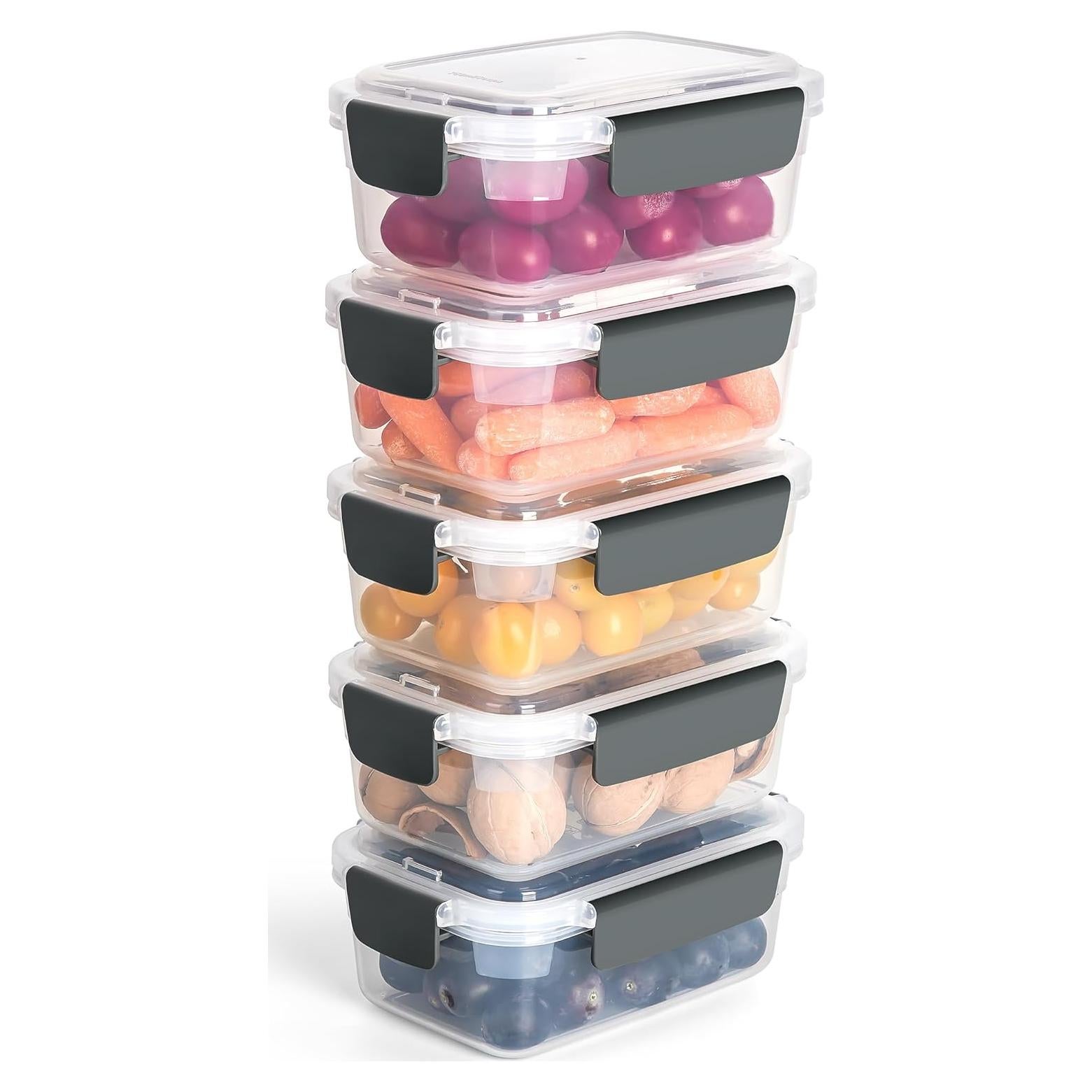 Contenedores de Almacenamiento YORY 3 Tazas 5-Pack Rectangulares