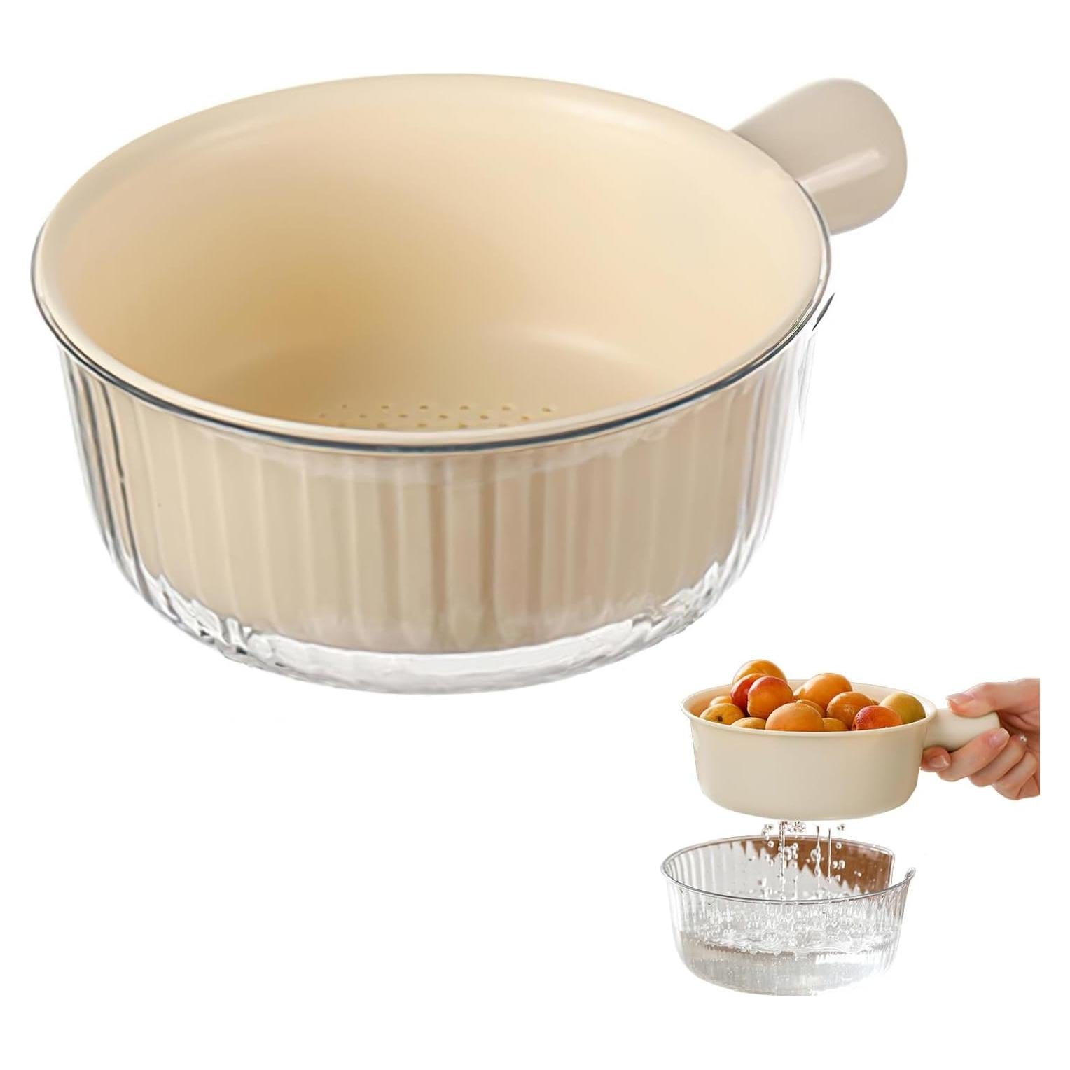 Juego de Coladores Pequeños Iensen 2 Piezas Beige 20.1x15.2 cm