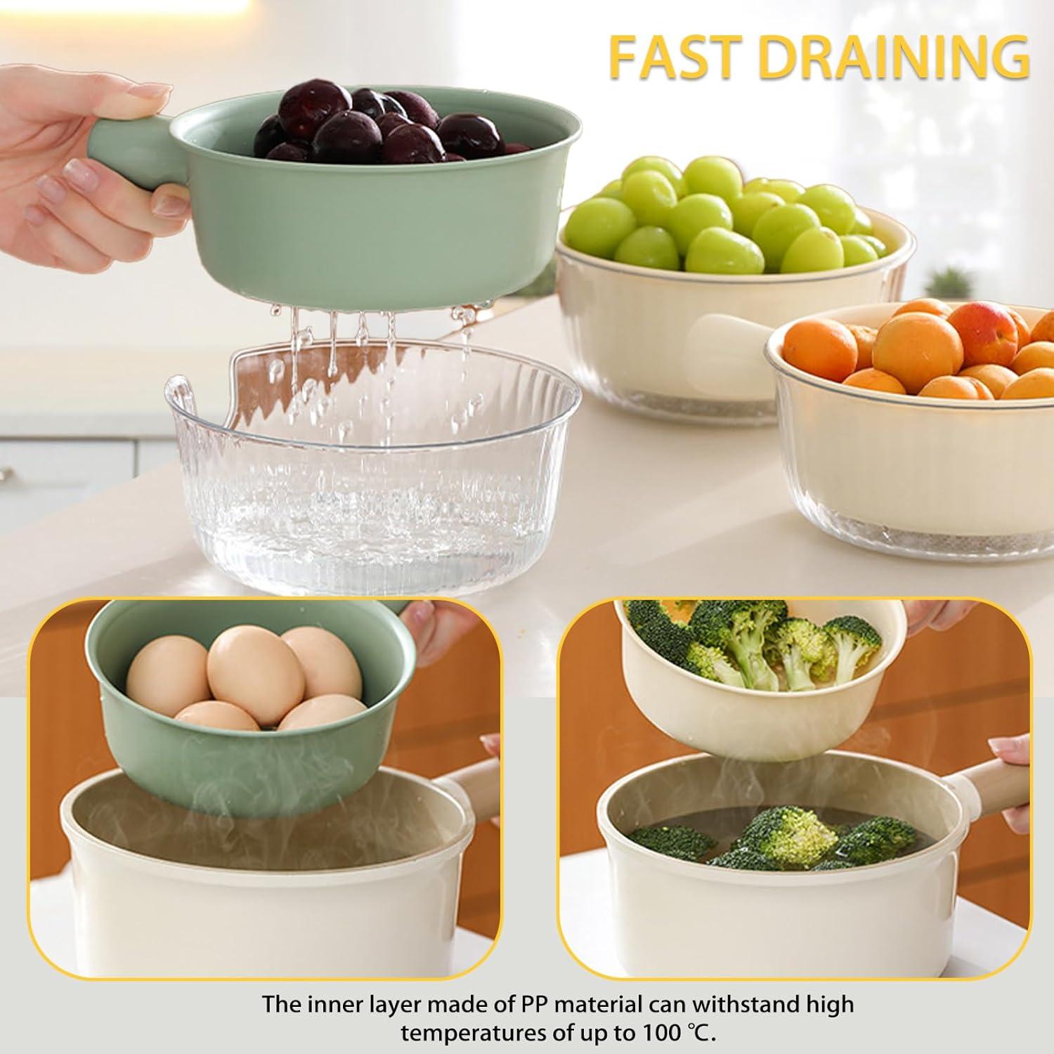 Juego de Coladores Pequeños Iensen 2 Piezas Beige 20.1x15.2 cm