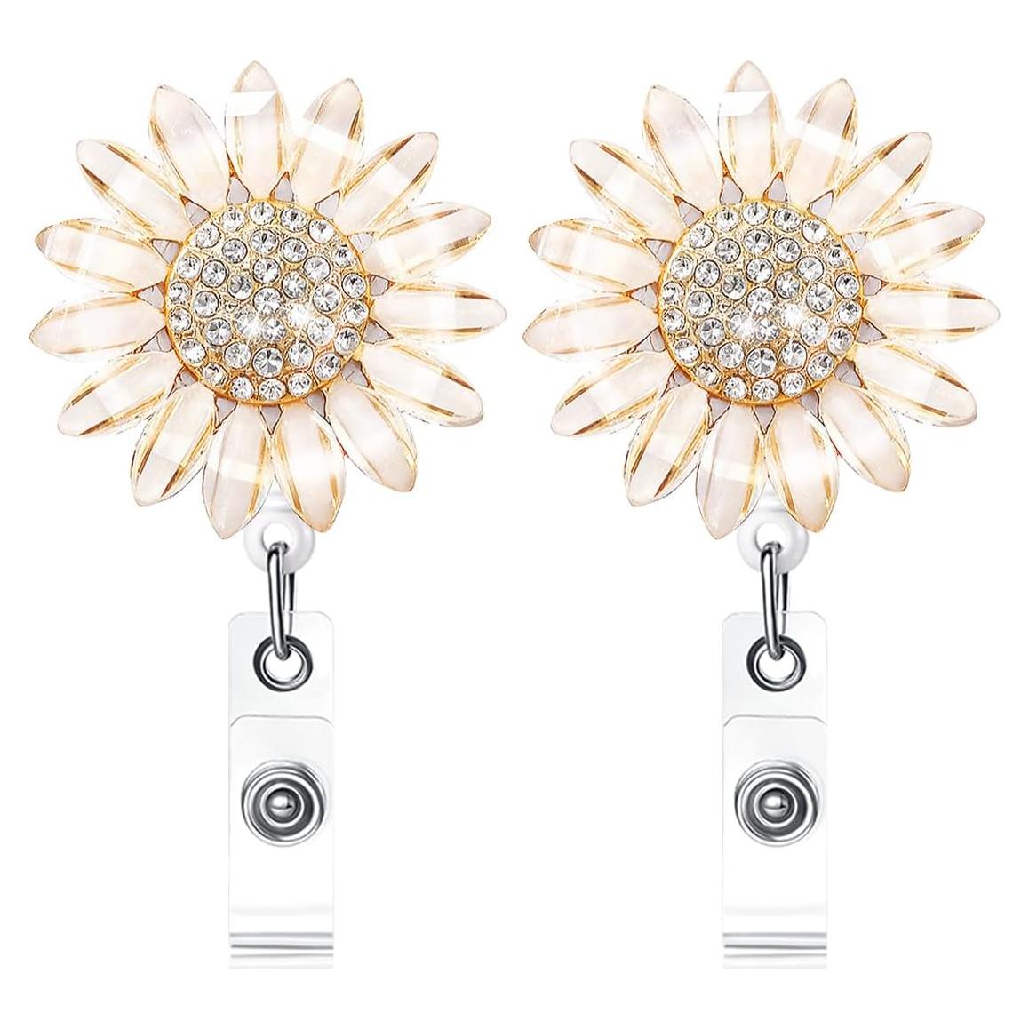 Soporte de Insignia Retráctil Ascrafter 2 Piezas Flor Champán