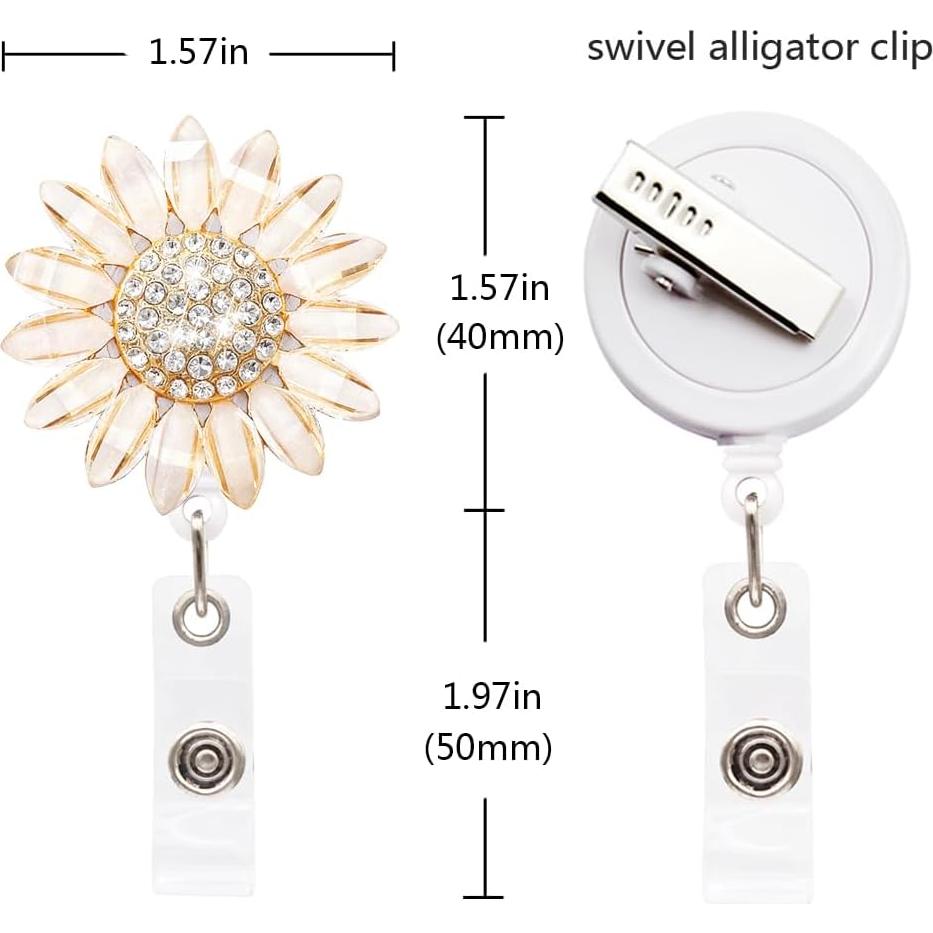 Soporte de Insignia Retráctil Ascrafter 2 Piezas Flor Champán