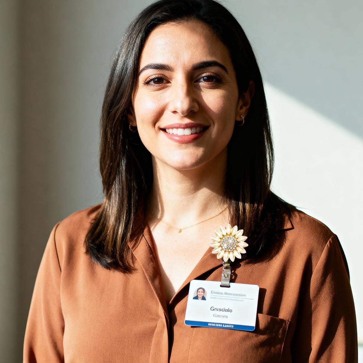 Soporte de Insignia Retráctil Ascrafter 2 Piezas Flor Champán