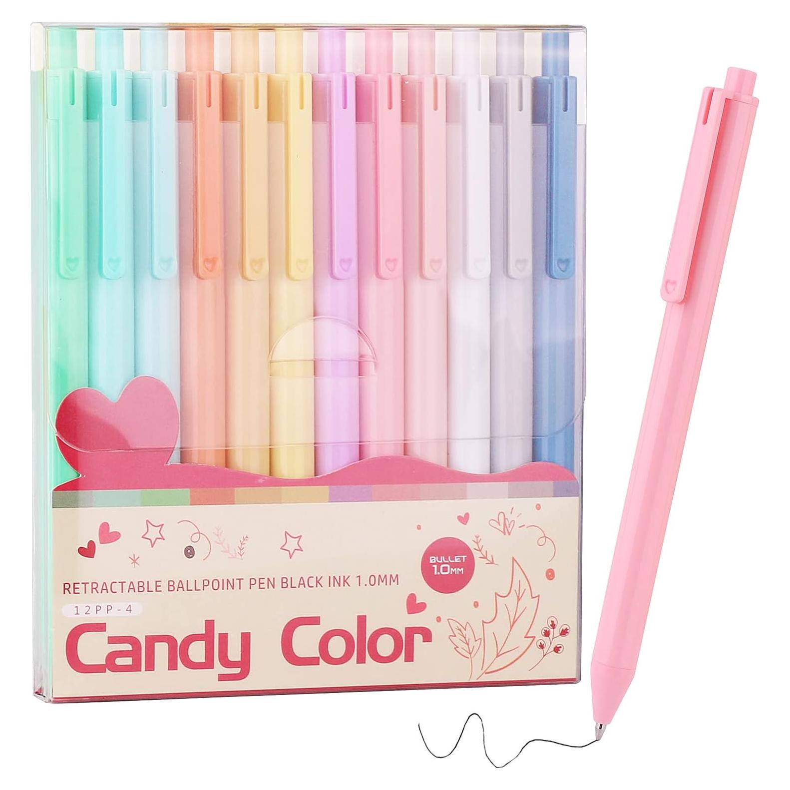 Bolígrafos de Punta Fina WY WENYUAN - 12 Pcs Tinta Negra 1.0 mm