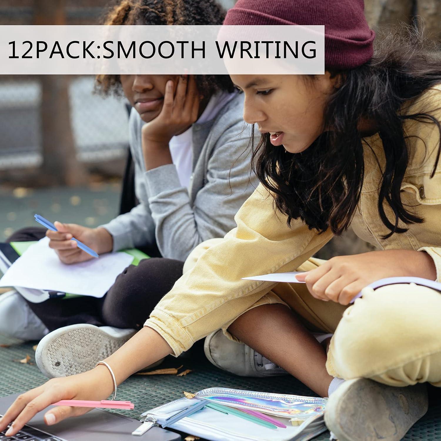 Bolígrafos de Punta Fina WY WENYUAN - 12 Pcs Tinta Negra 1.0 mm