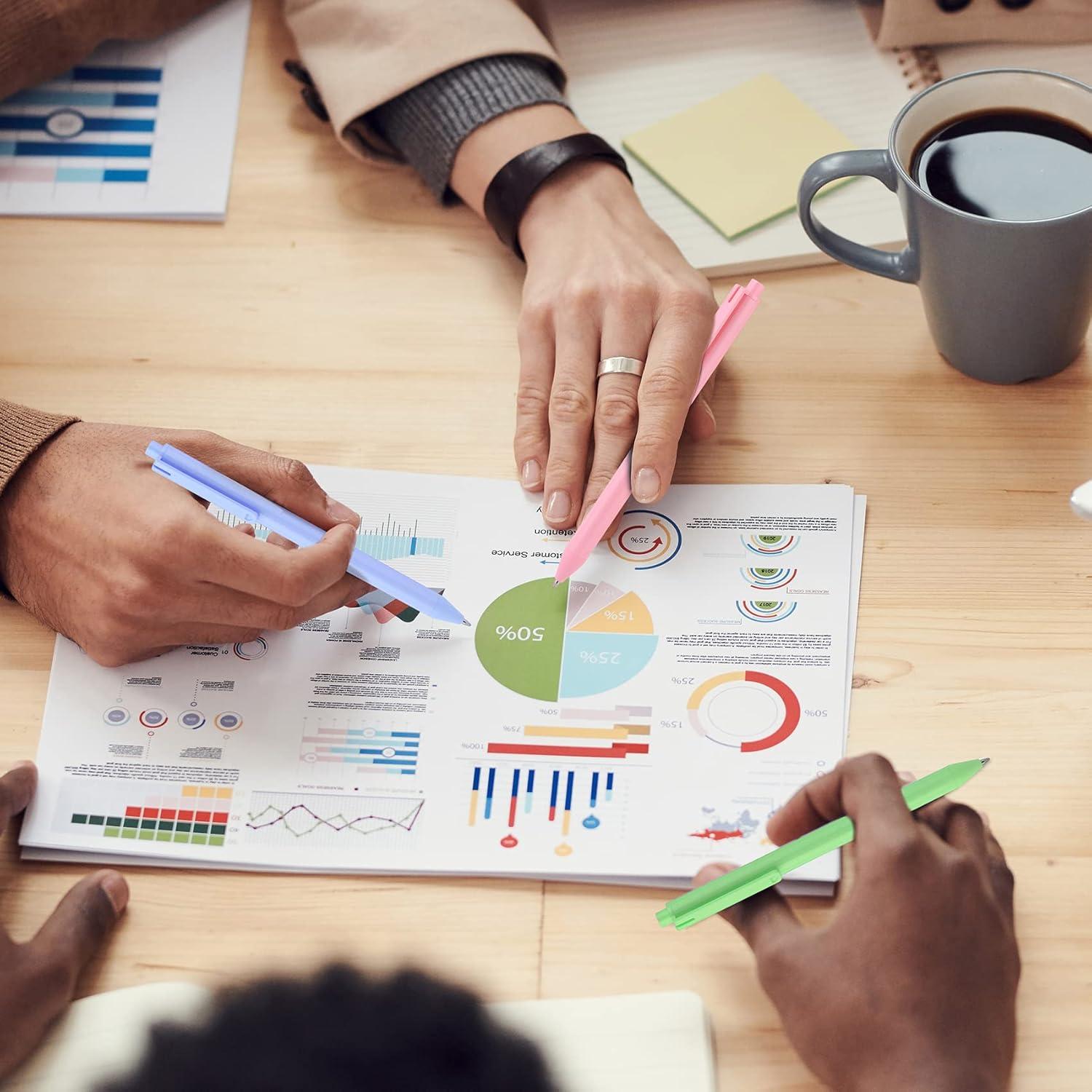 Bolígrafos de Punta Fina WY WENYUAN - 12 Pcs Tinta Negra 1.0 mm