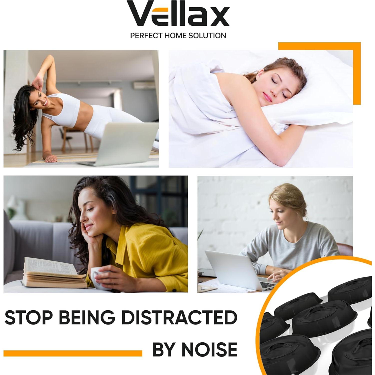 128 Topes de Puerta de Gabinete Silicona Negra Vellax