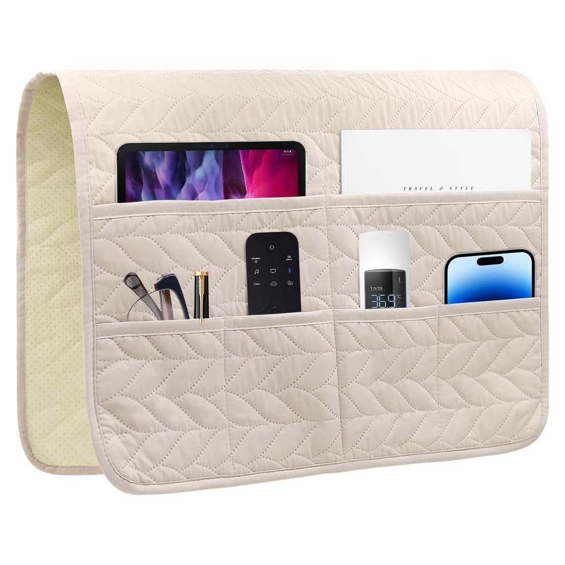 Organizador de Reposabrazos Sofá HADEEONG Beige 6 Bolsillos