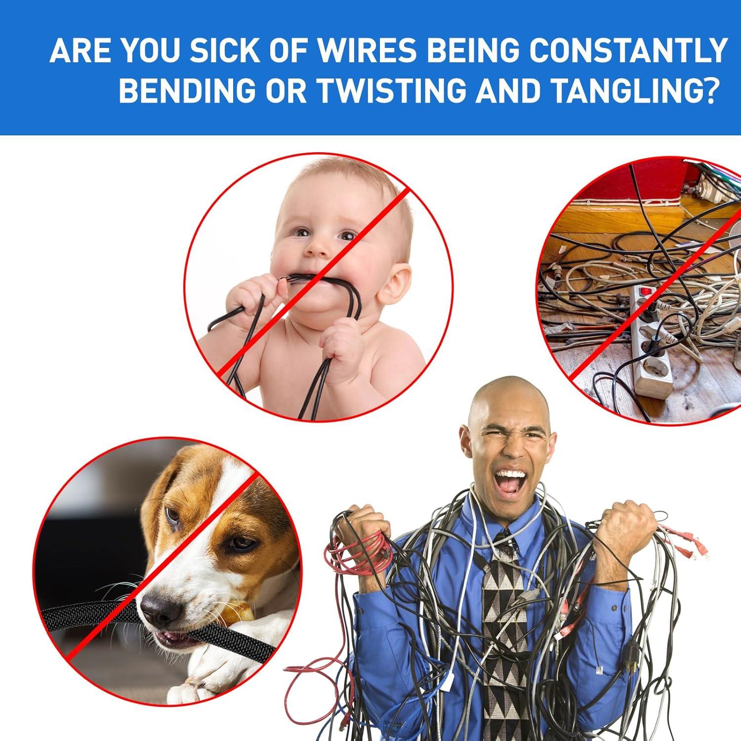 Protector de Cables Annbes 2m Negro para Mascotas y Automóviles