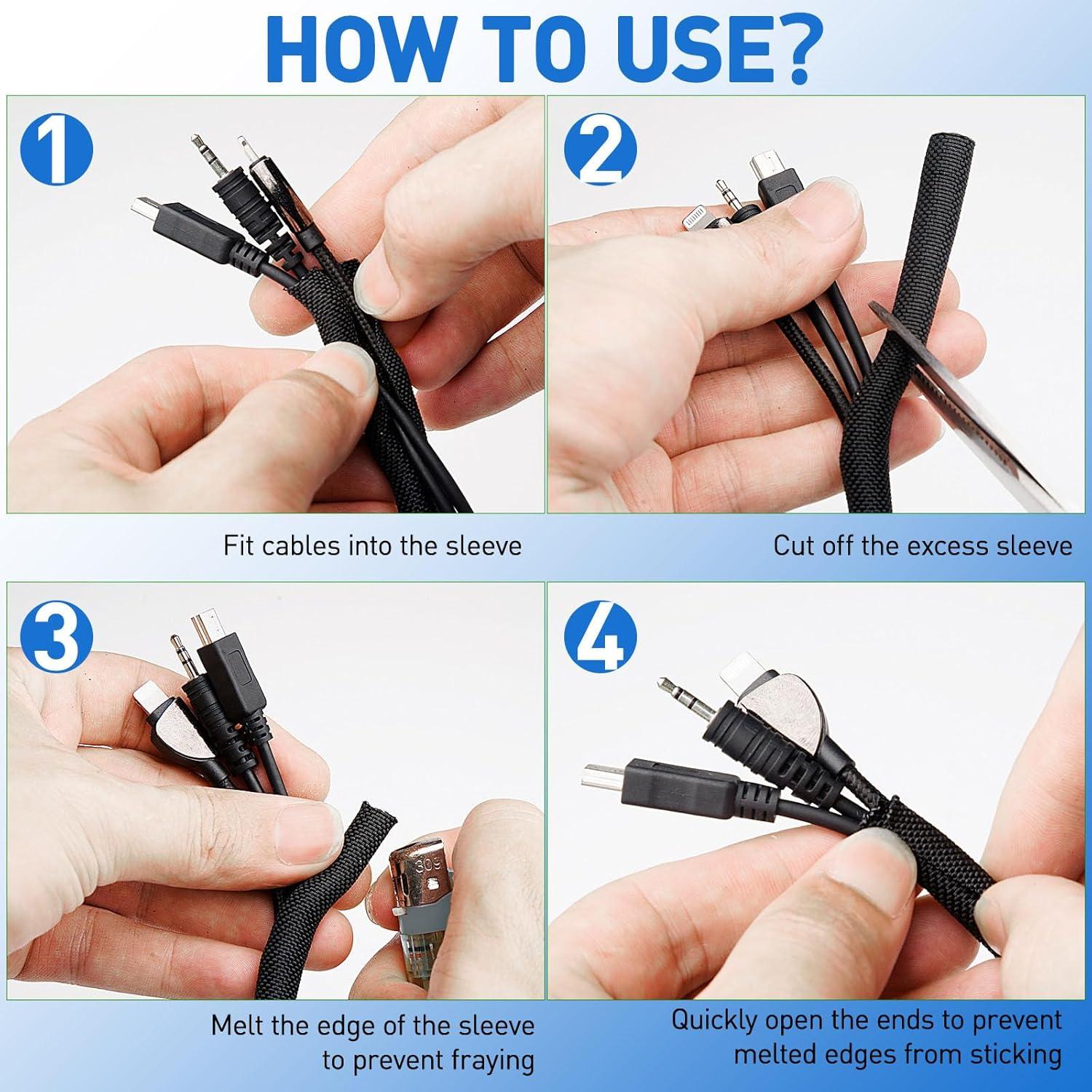 Protector de Cables Annbes 2m Negro para Mascotas y Automóviles