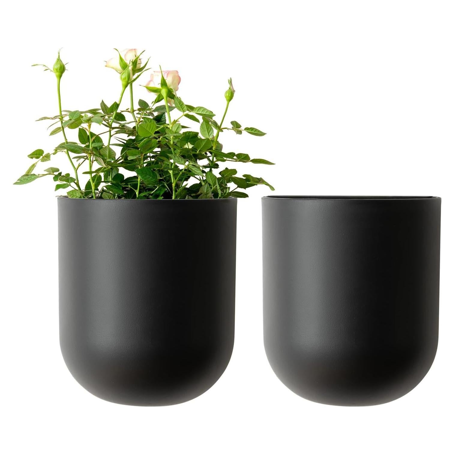 Macetas Colgantes para Plantas LA JOLIE MUSE, Juego de 2, Negro