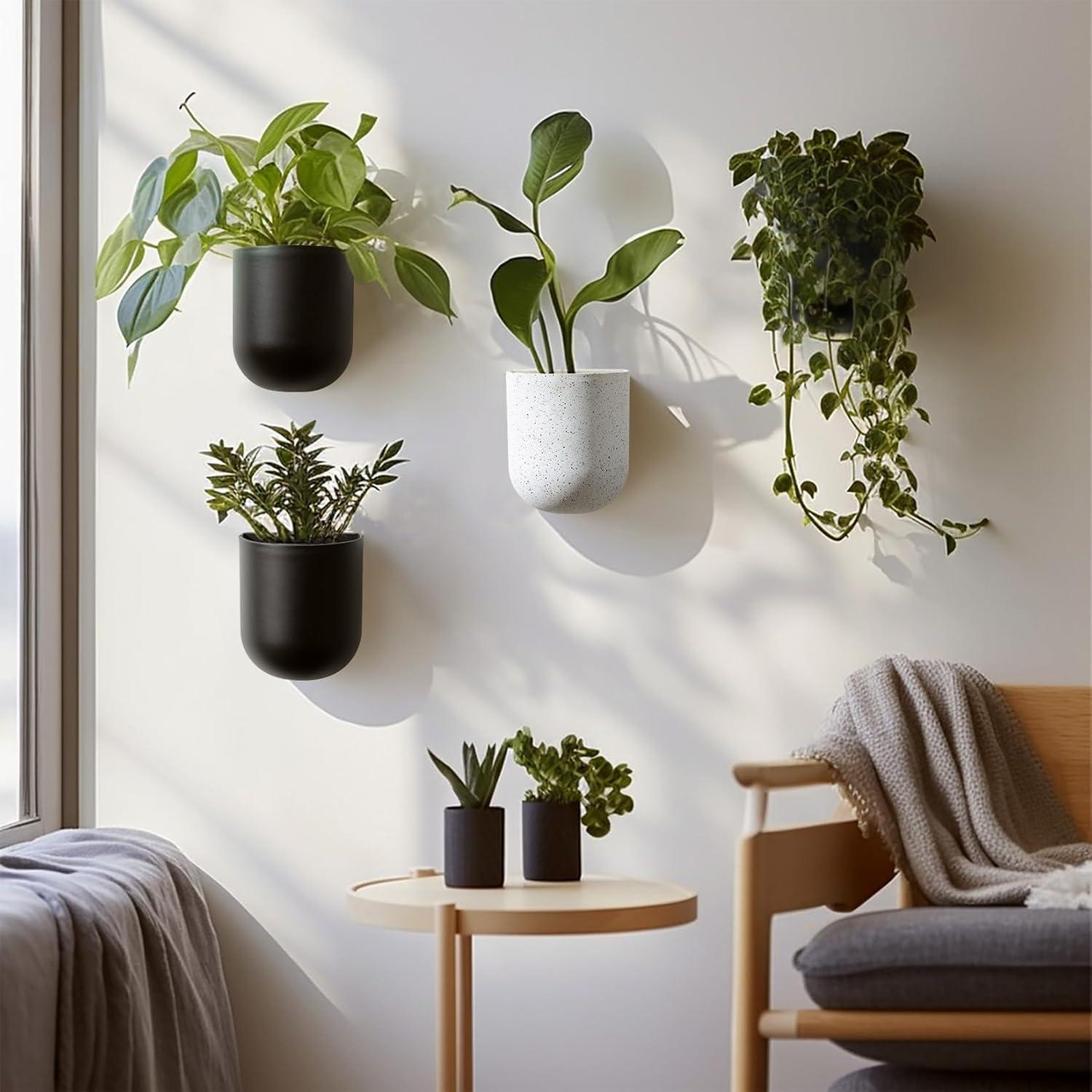 Macetas Colgantes para Plantas LA JOLIE MUSE, Juego de 2, Negro