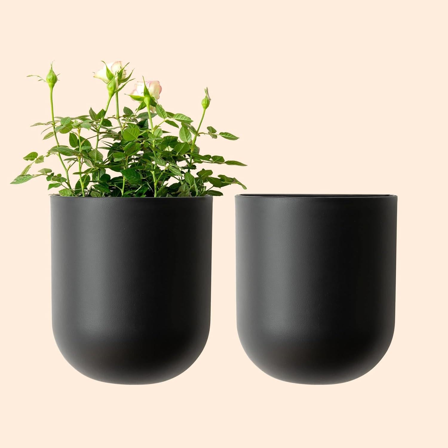 Macetas Colgantes para Plantas LA JOLIE MUSE, Juego de 2, Negro