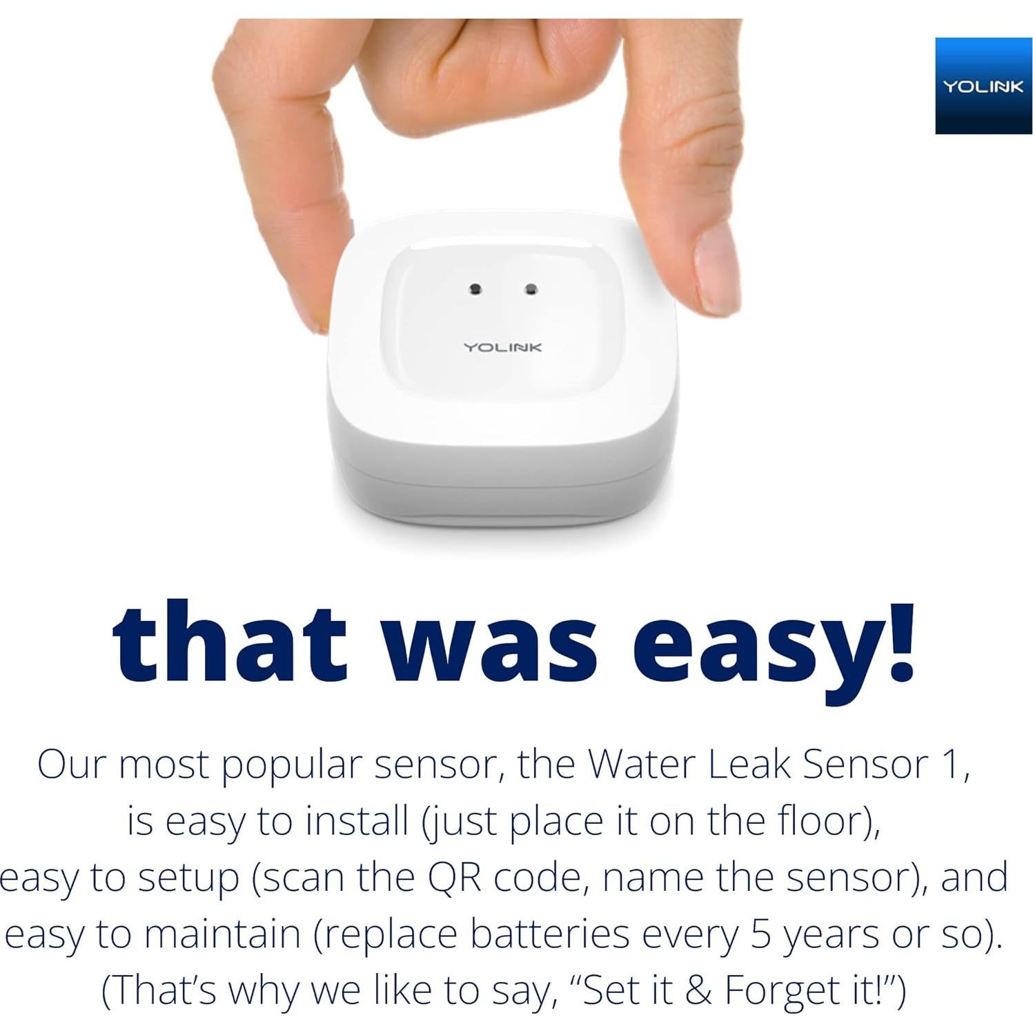 Detector de Fugas de Agua YoLink YS7903 Inalámbrico 402 m