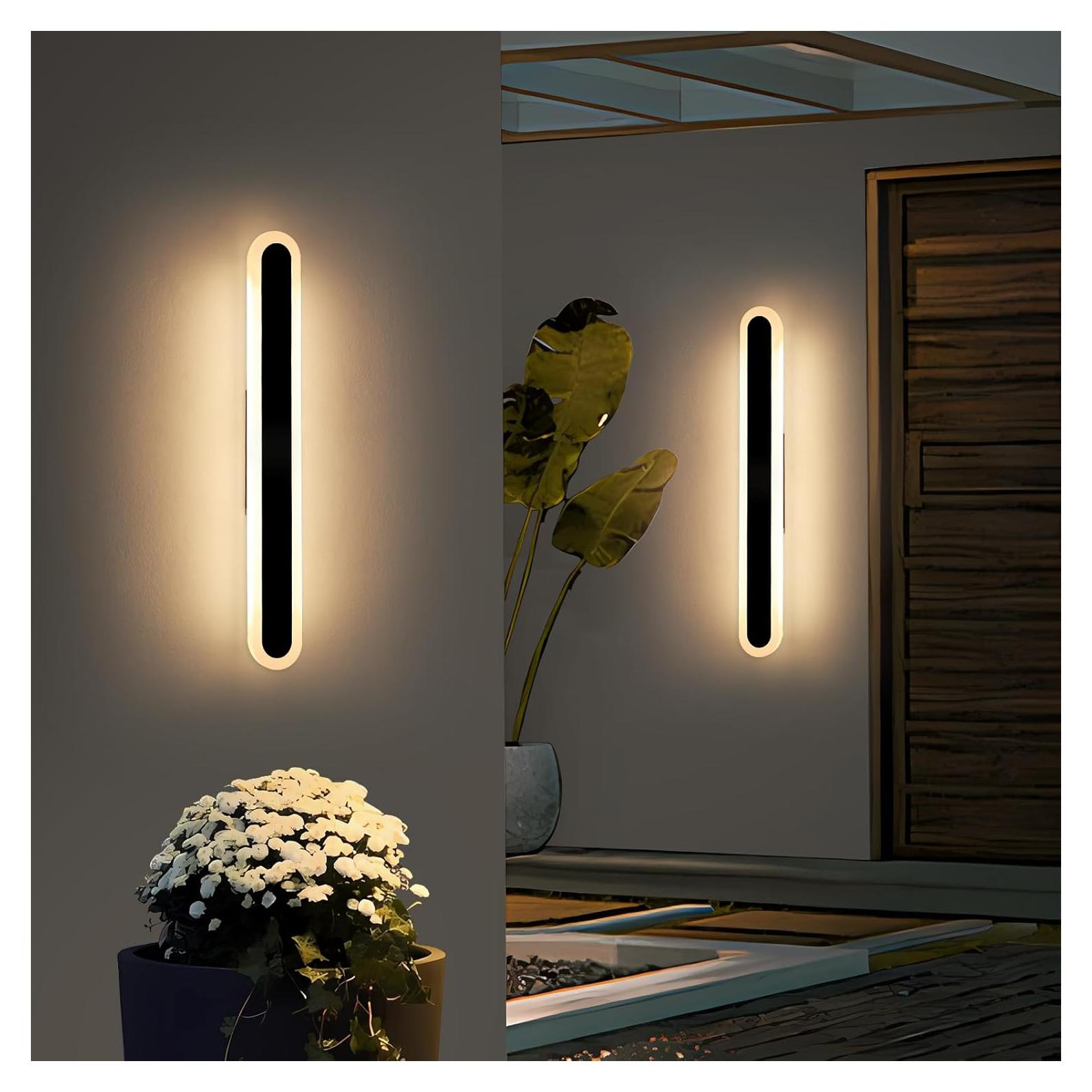 Paquete de 2 Lámparas de Pared LED Daoseolo 60cm IP65 24W