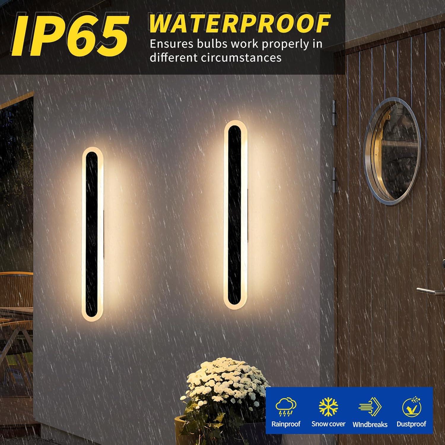 Paquete de 2 Lámparas de Pared LED Daoseolo 60cm IP65 24W