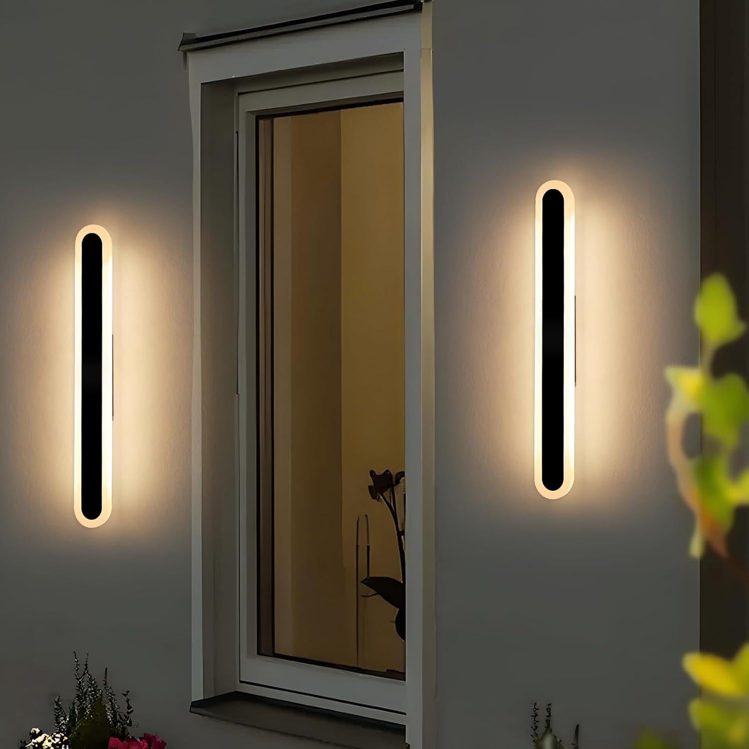 Paquete de 2 Lámparas de Pared LED Daoseolo 60cm IP65 24W