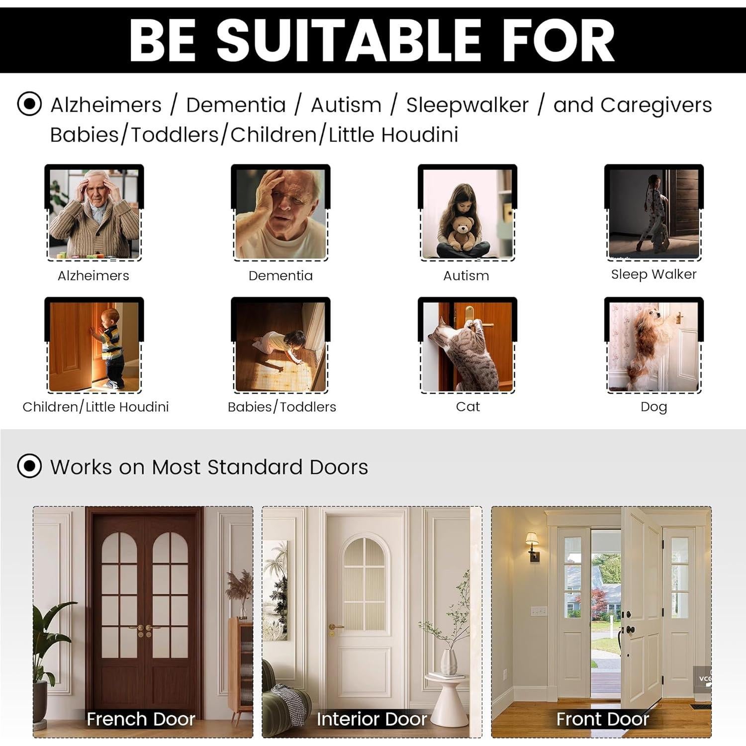 Cerradura Superior Ajustable de Seguridad para Niños - Negra