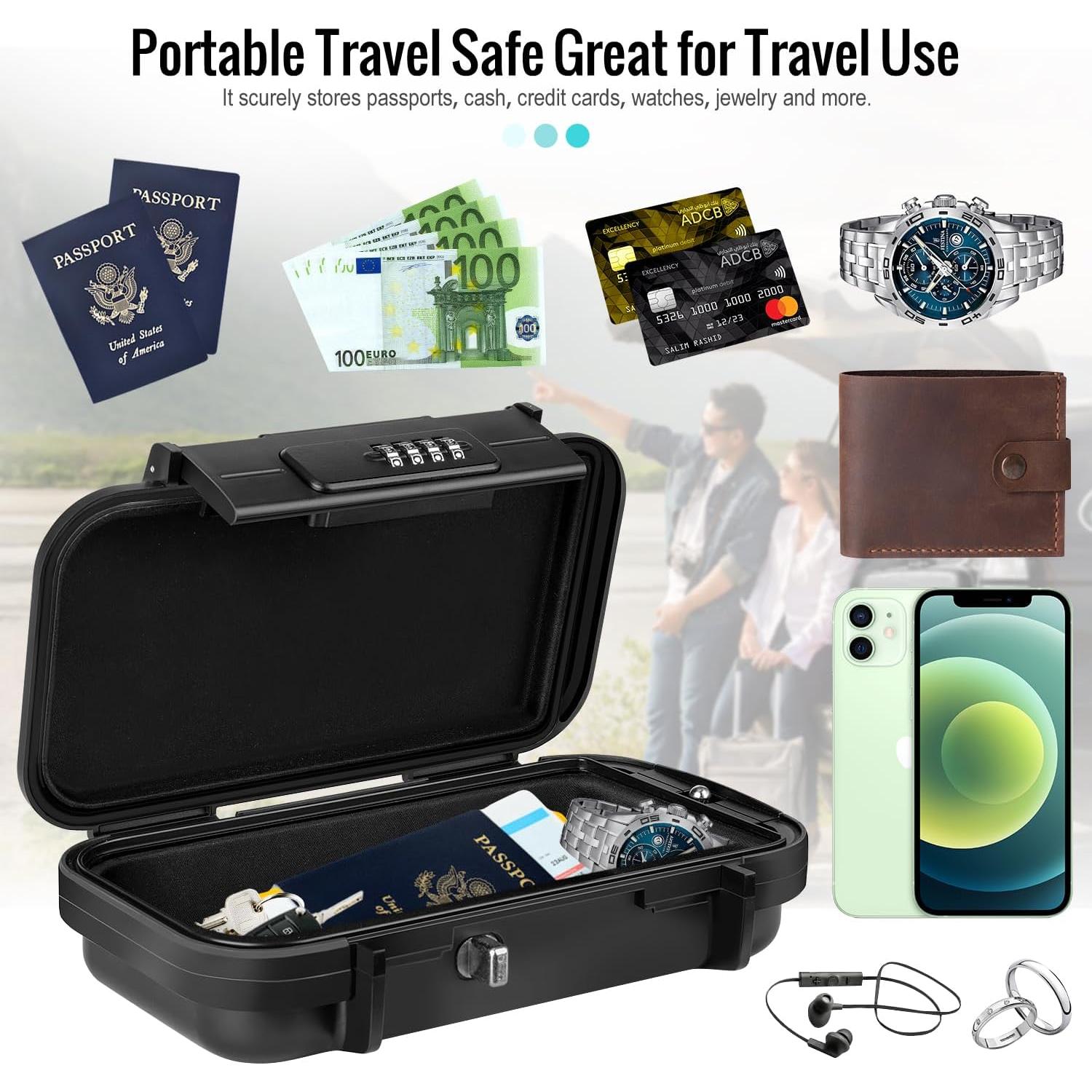 Caja Fuerte Portátil HUANLANG Mini Impermeable 21.6x10.9cm