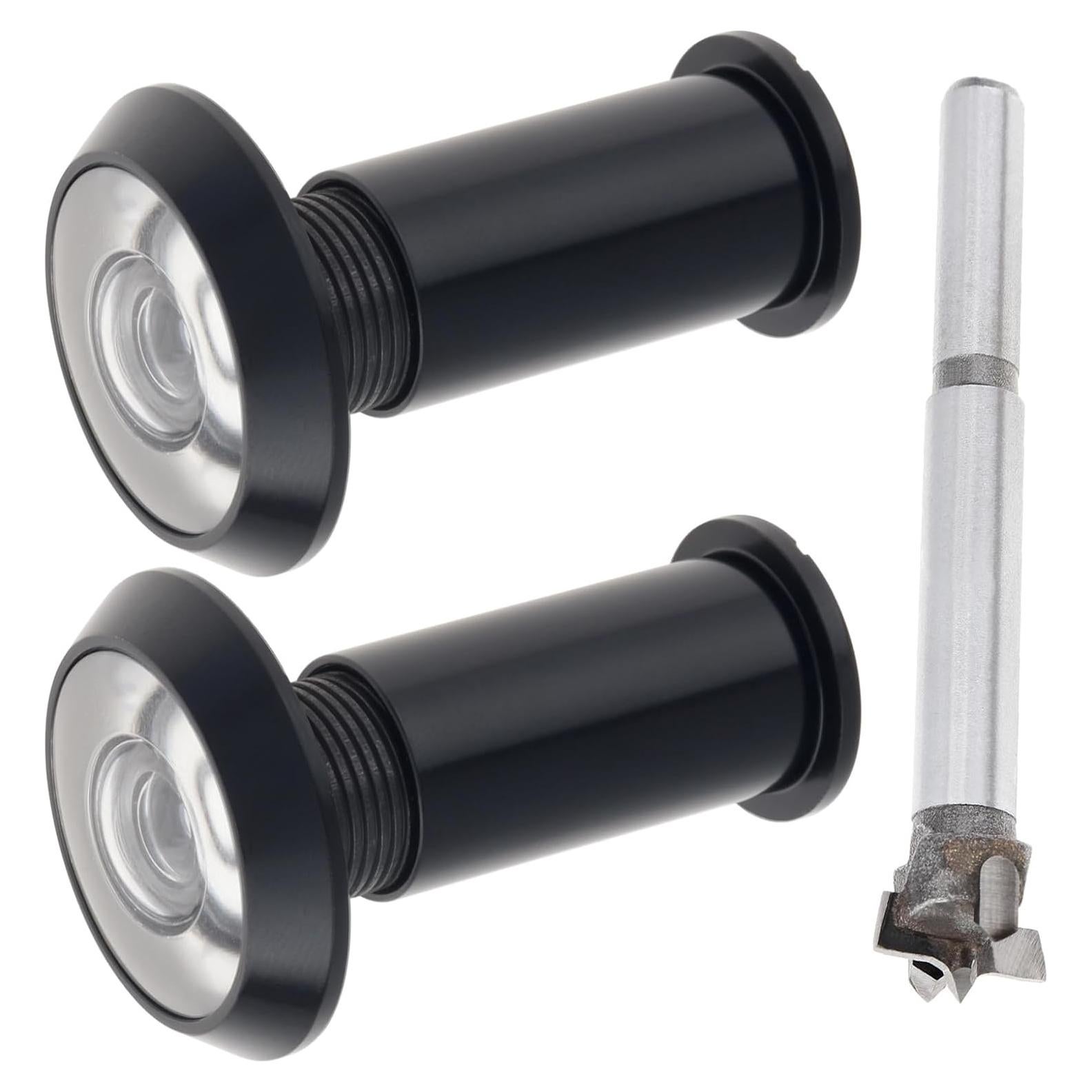 Mirador de Puerta HOJLKLD 200 Grados con Broca 16mm Negro