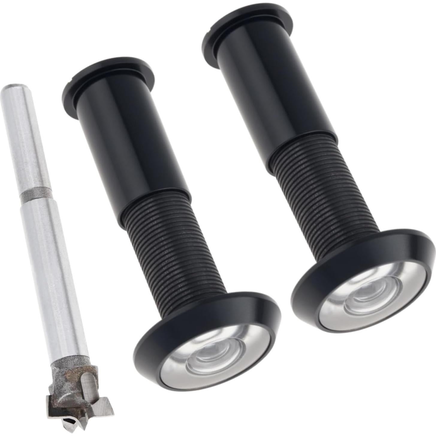 Mirador de Puerta HOJLKLD 200 Grados con Broca 16mm Negro